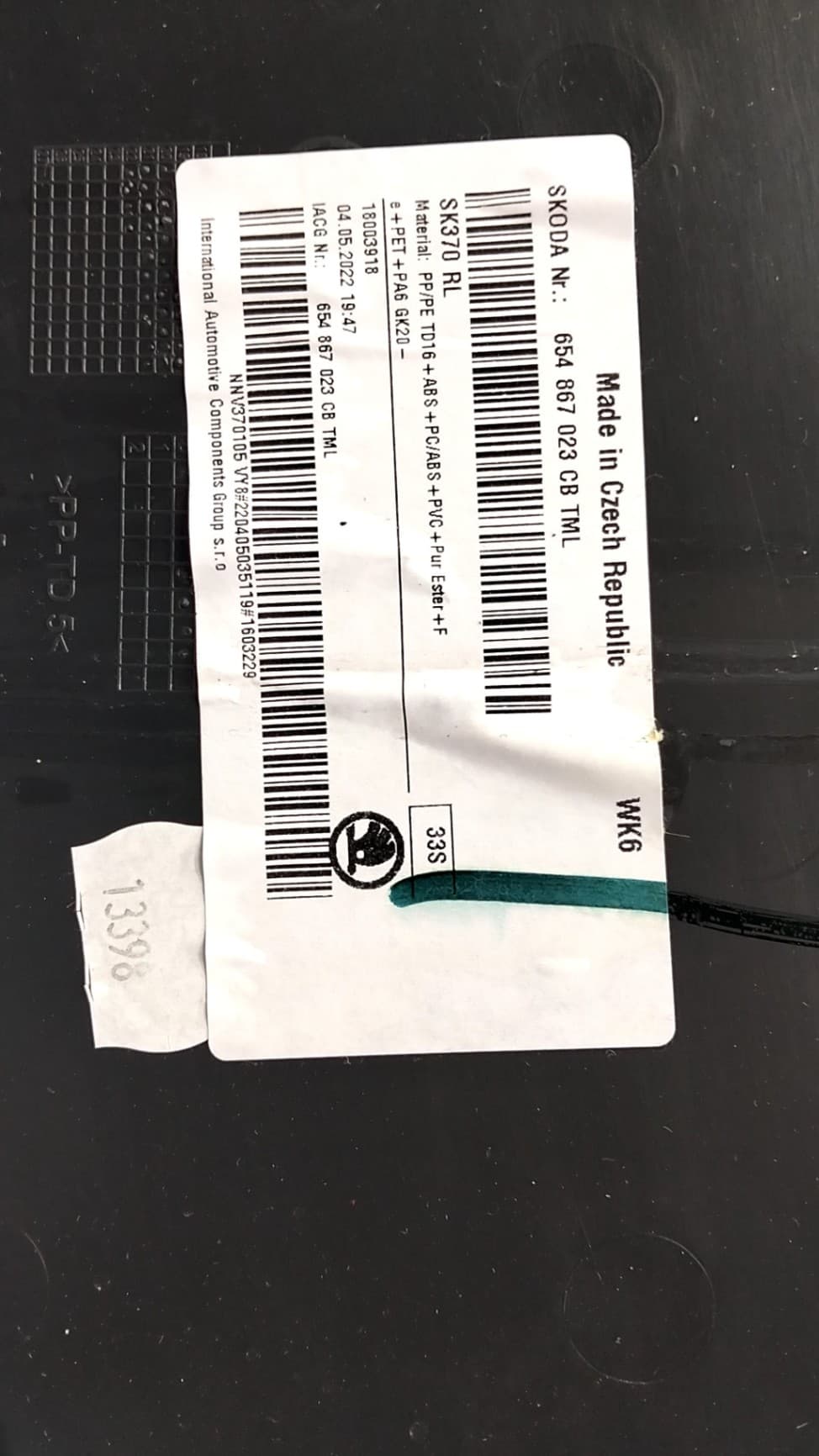 Recambio SKODA KAMIQ (NW4) ref. 654867023CBTML 2