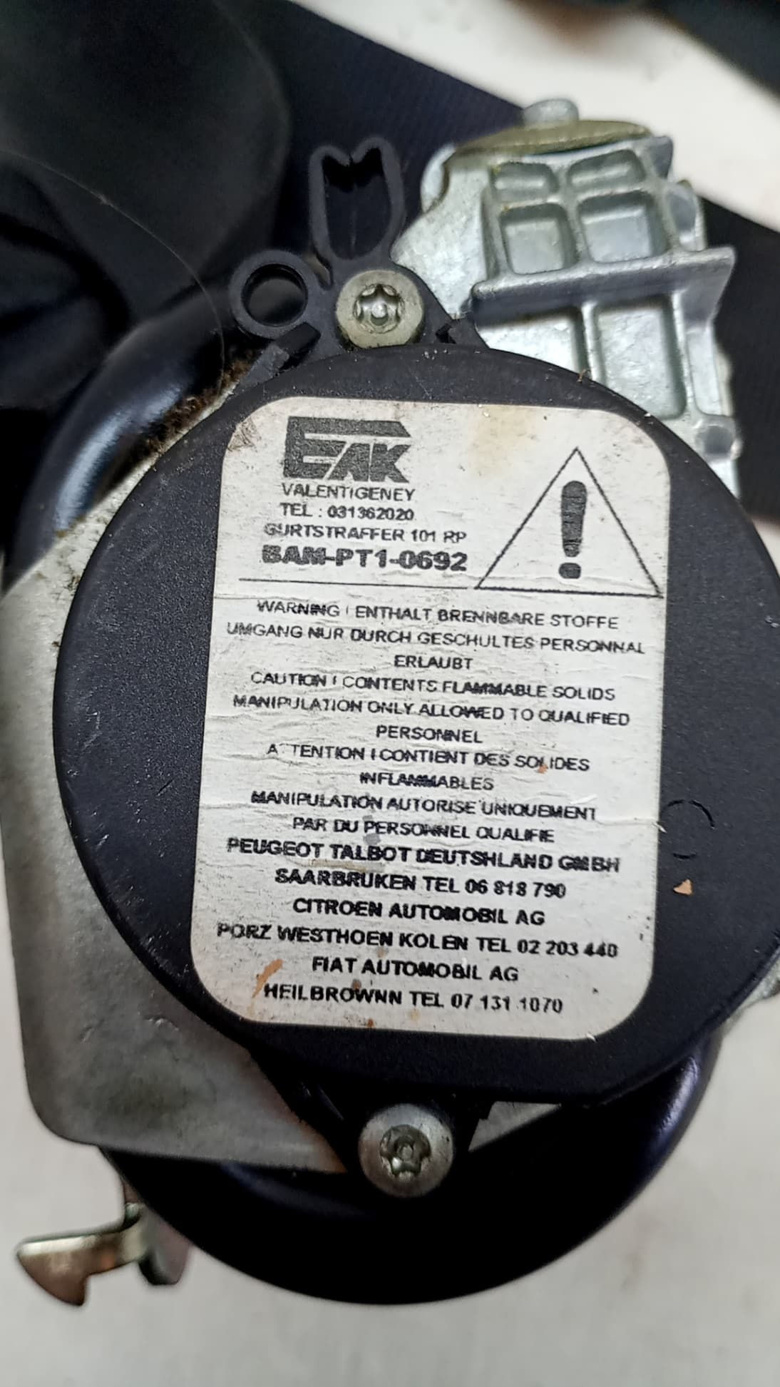 Cinturon seguridad delantero derecho PEUGEOT 807 3