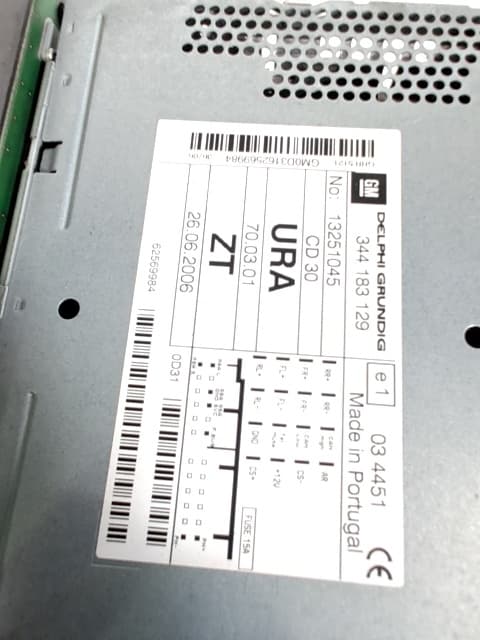 Sistema audio / radio cd OPEL ZAFIRA B 2