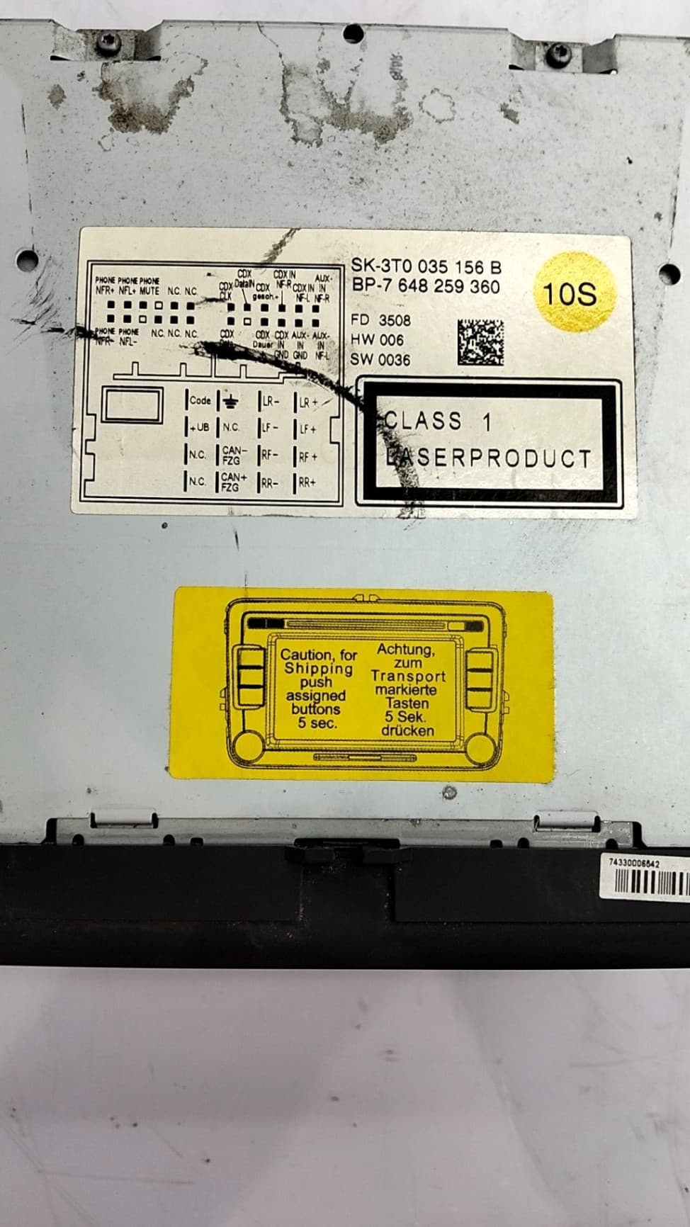 Sistema audio / radio cd SKODA SUPERB II (3T4) 3
