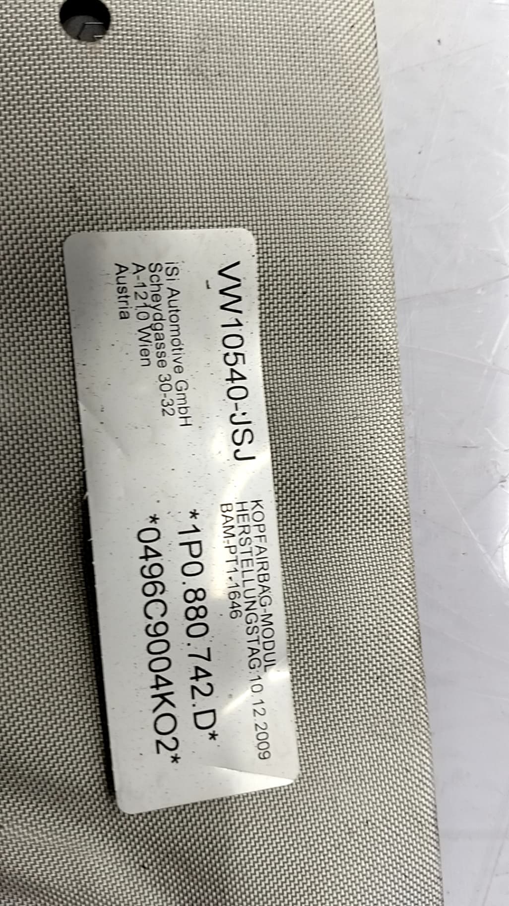 Airbag cortina delantero izquierdo SEAT LEON (1P1) 5