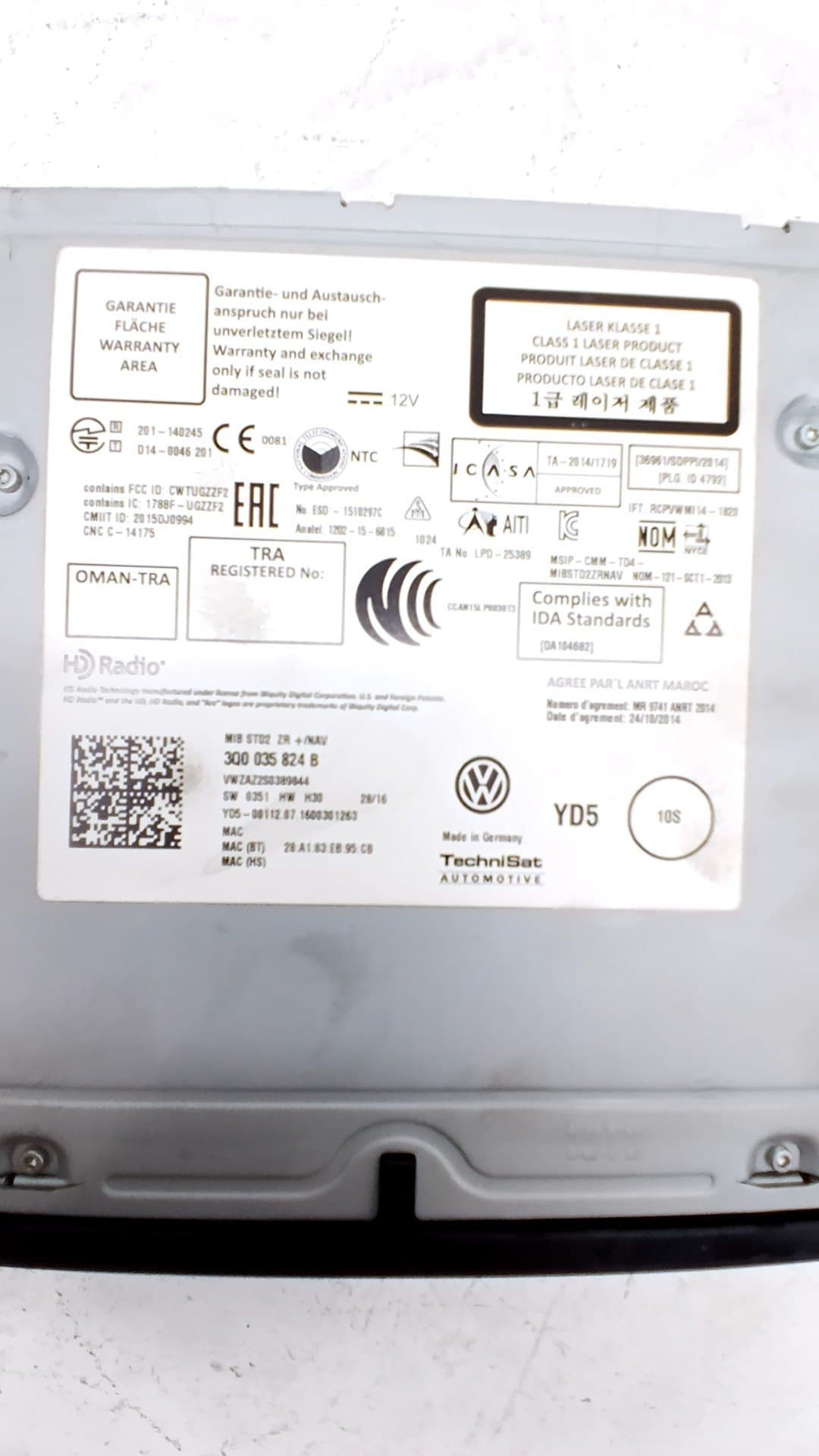 Sistema audio / radio cd VOLKSWAGEN GOLF VII LIM 2