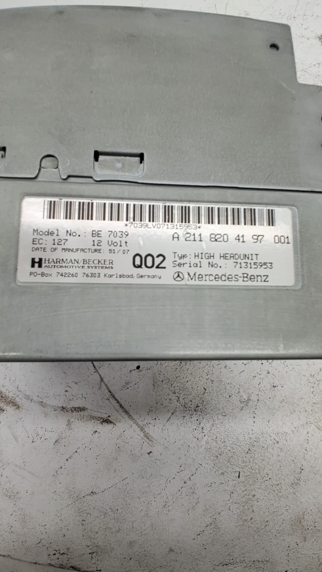 Pantalla multifuncion MERCEDES-BENZ CLASE E (W211) BERLINA 3
