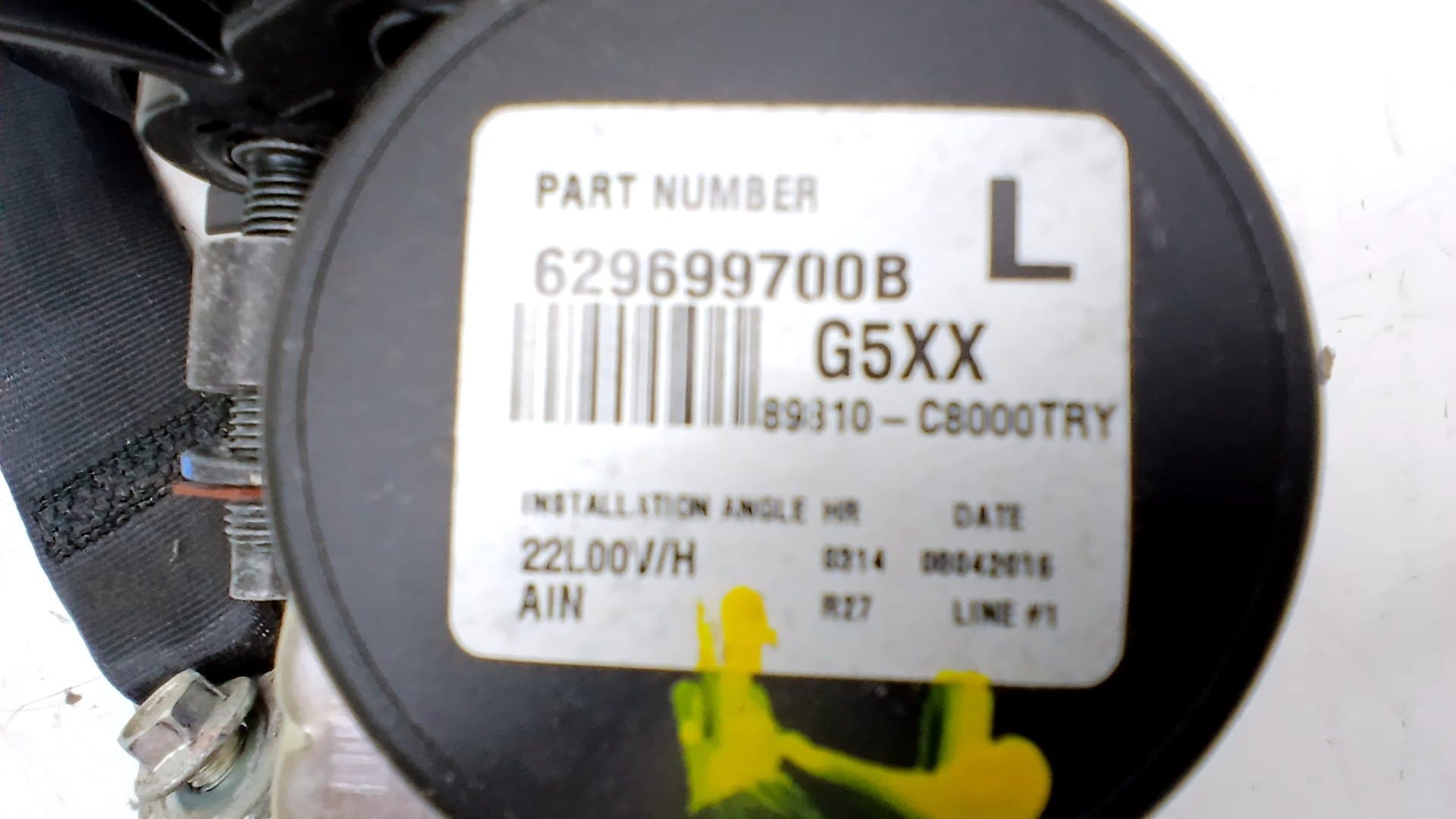 Cinturon seguridad trasero izquierdo HYUNDAI I20 2
