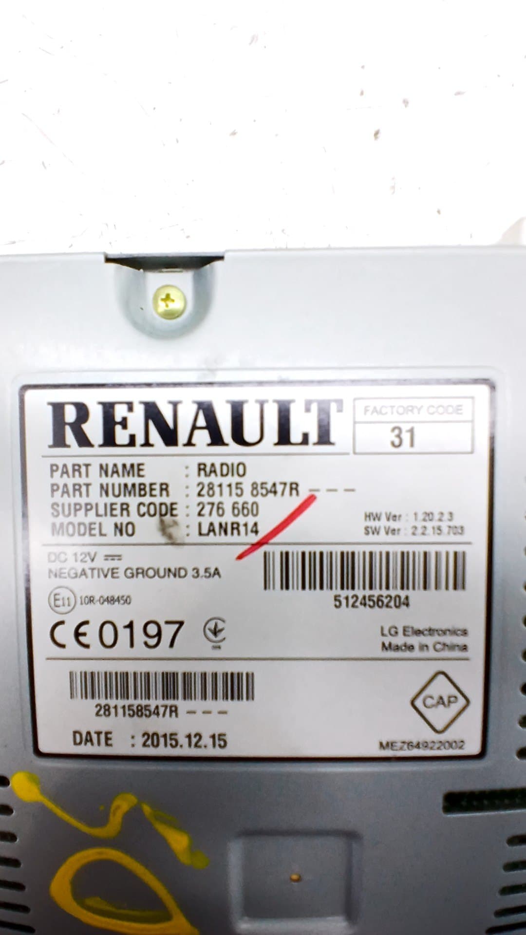 Sistema audio / radio cd RENAULT KADJAR