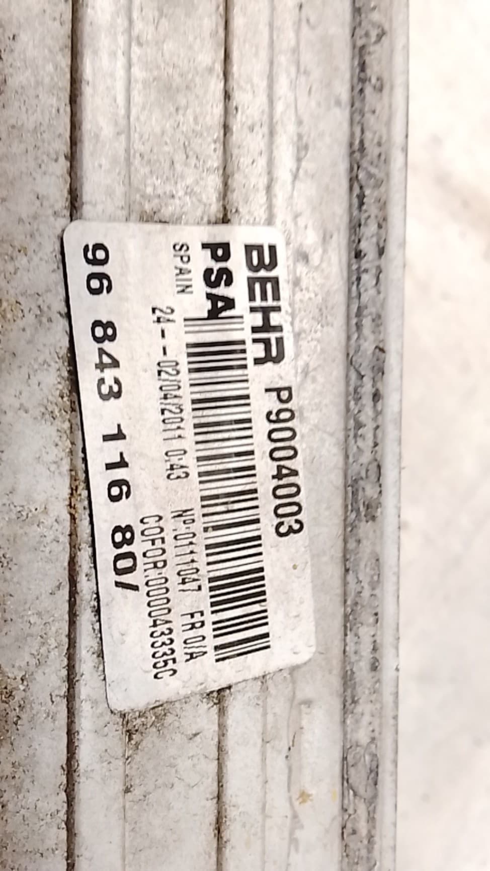 Intercooler CITROEN C3 PICASSO 2