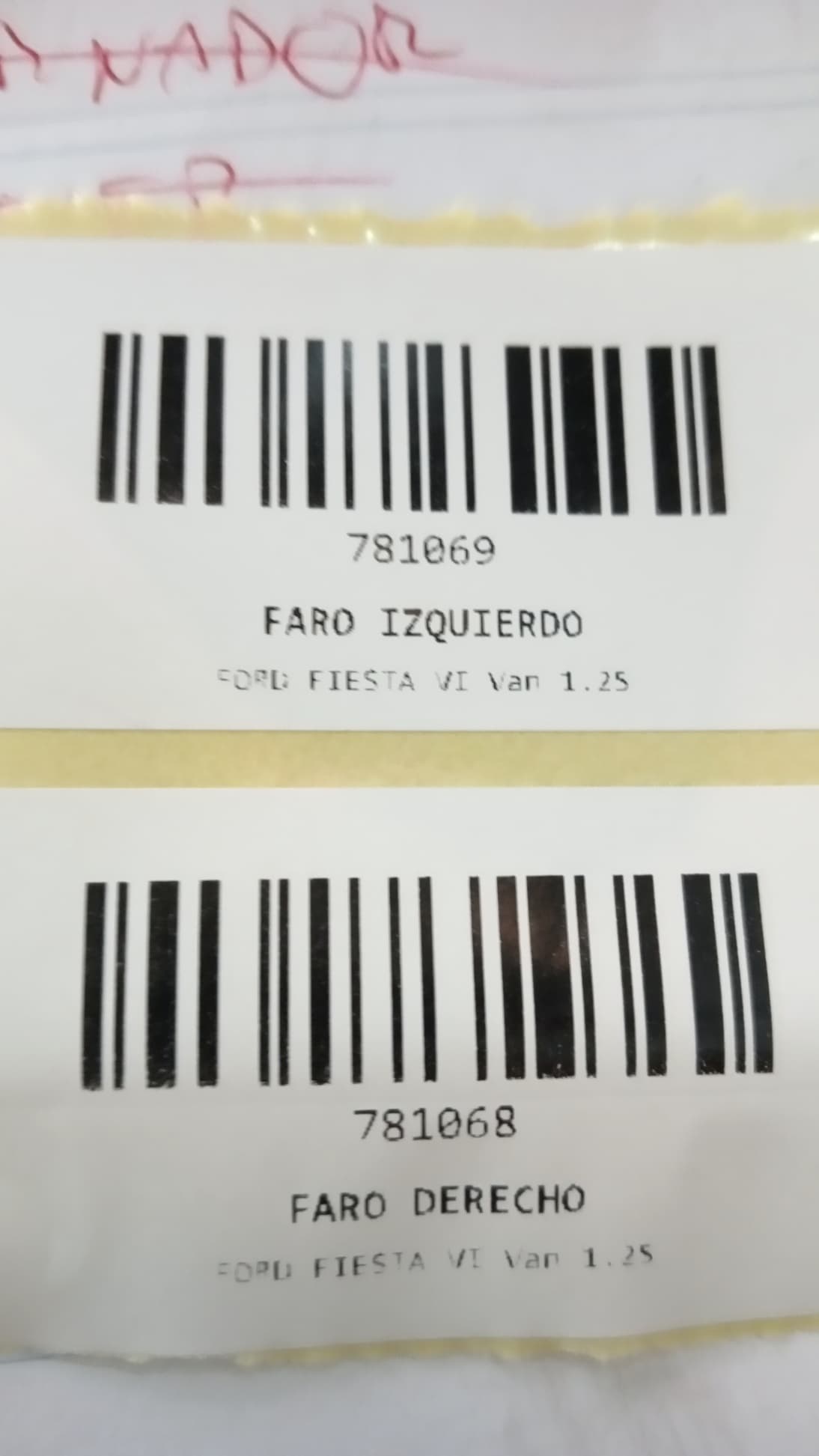 Faro derecho FORD FIESTA VI VAN