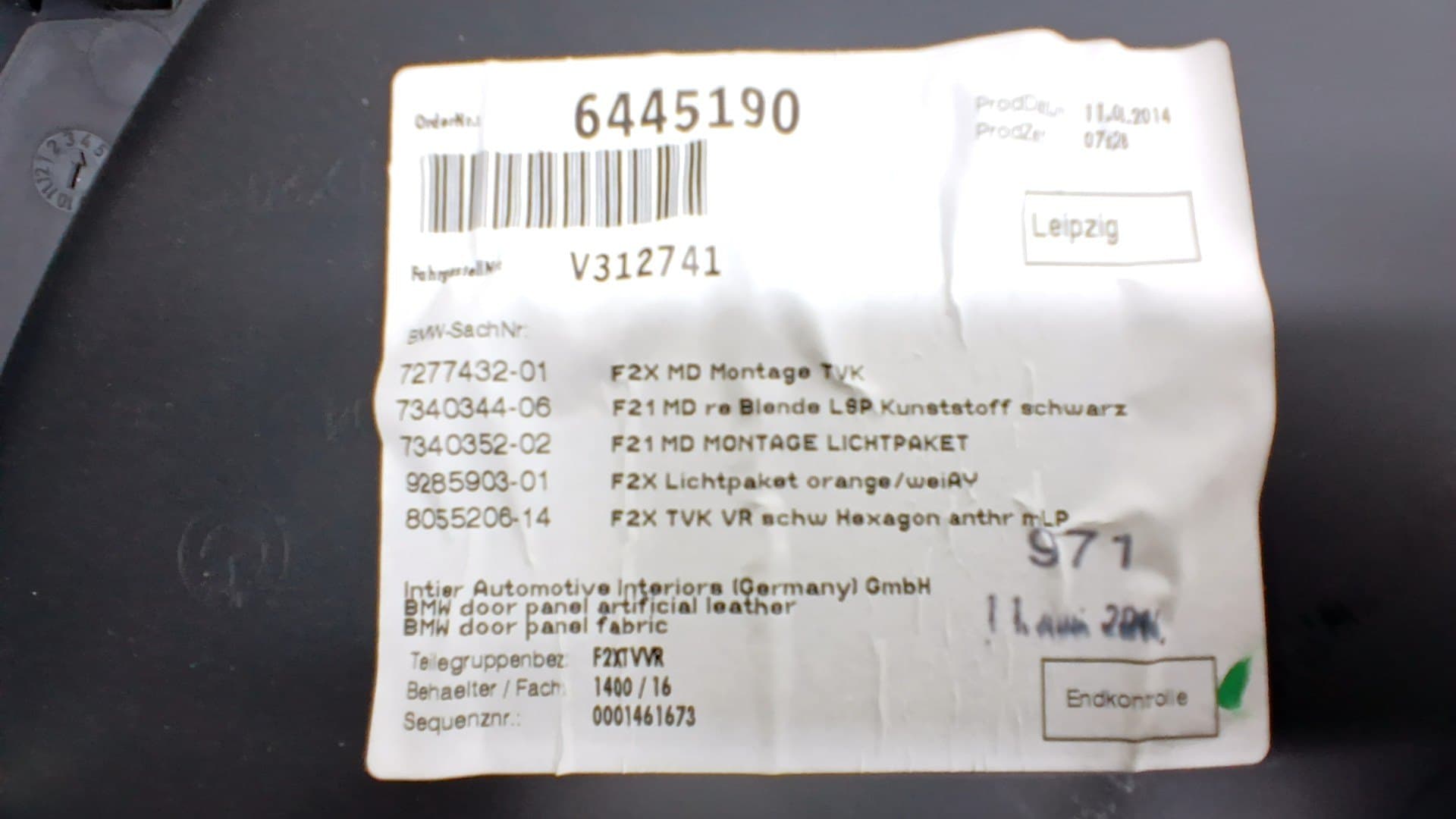 Guarnecido puerta delantera derecha BMW SERIE 2 COUPE (F22) 2