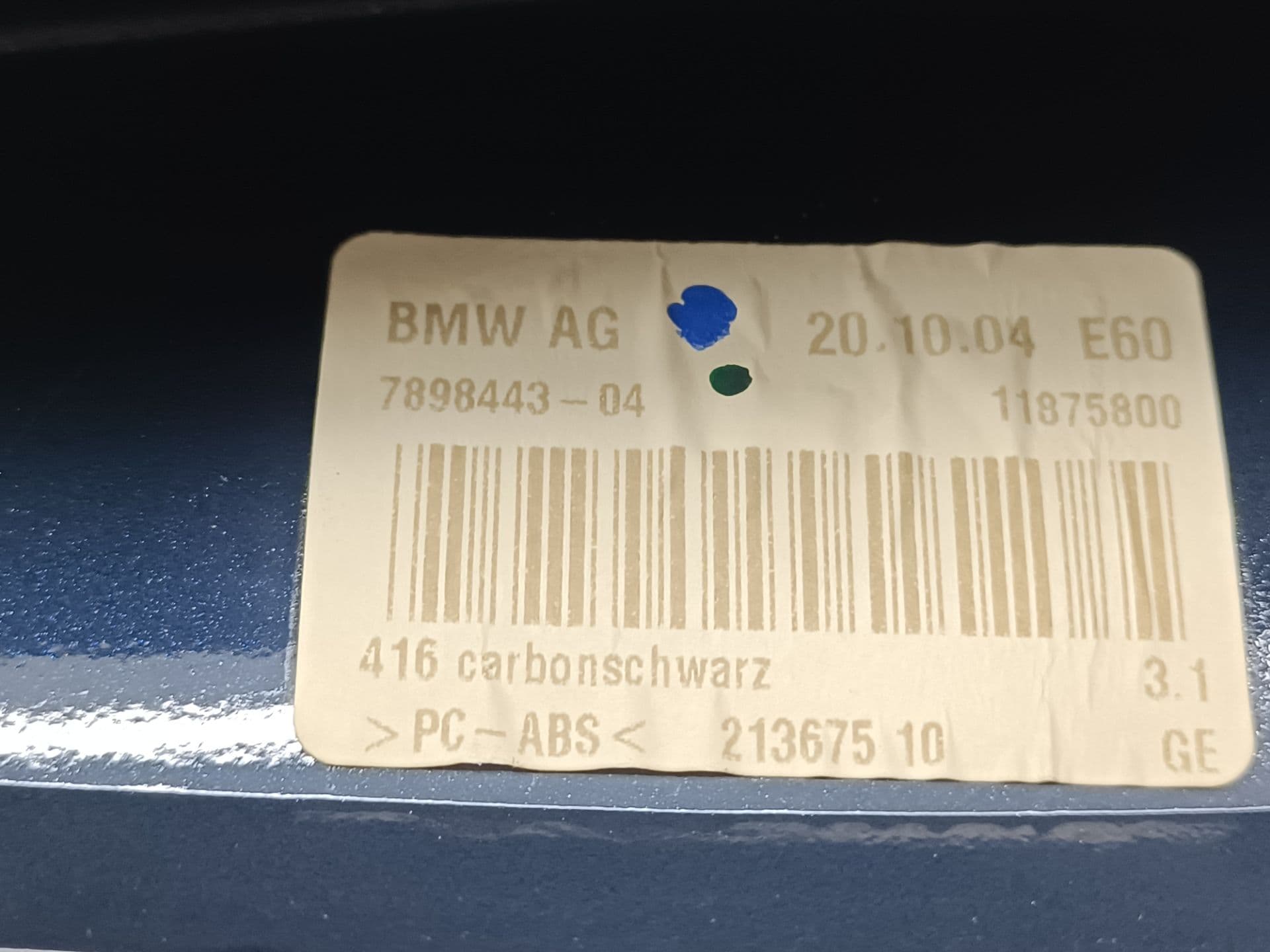 Plastico BMW SERIE 5 BERLINA (E60) 3