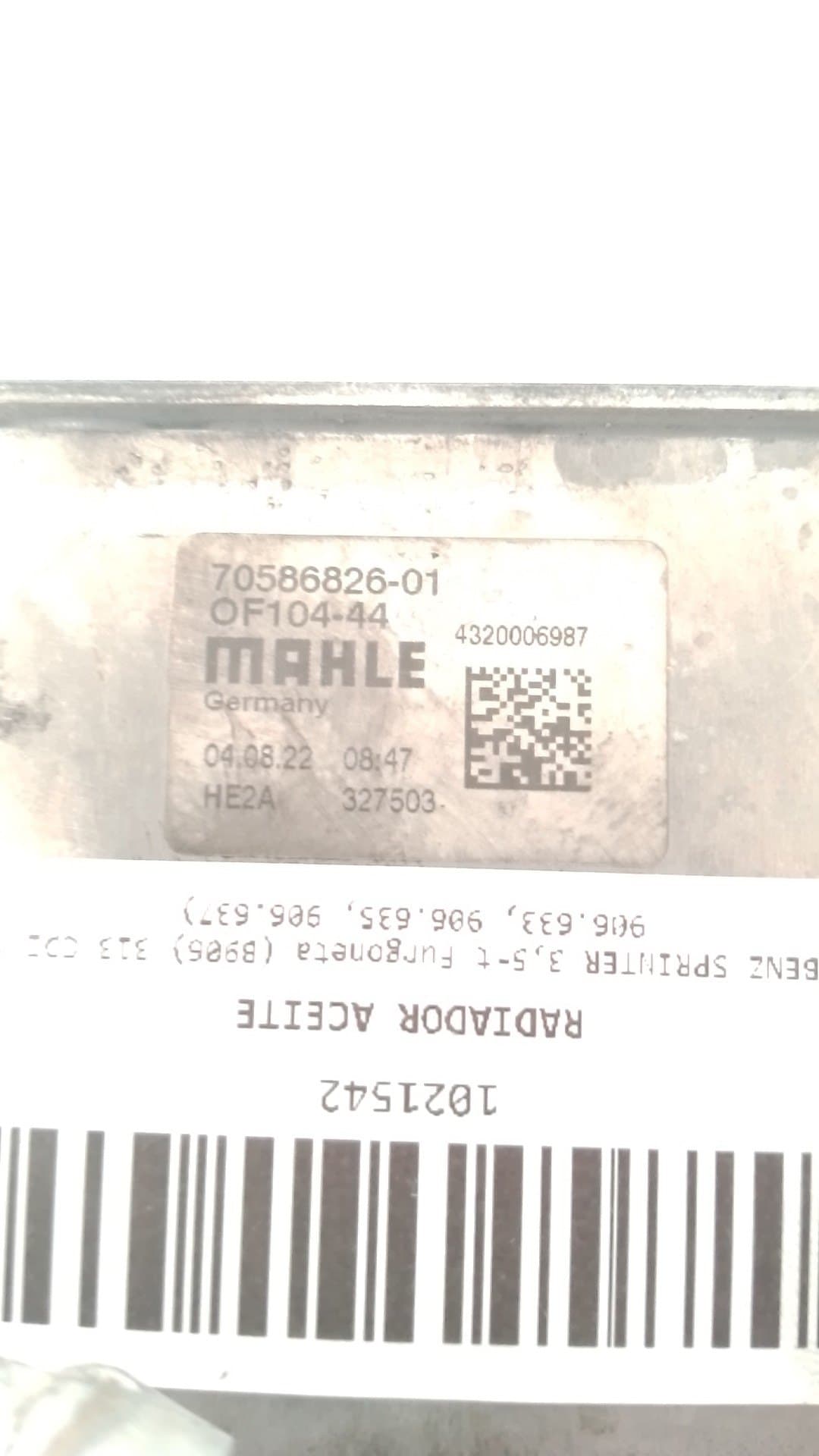 Radiador aceite MERCEDES-BENZ SPRINTER 3,5-T FURGONETA (B906) 2