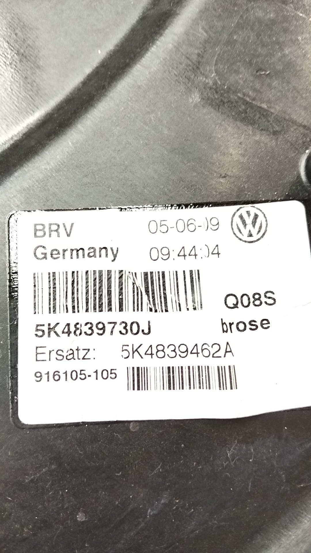 Elevalunas trasero derecho VOLKSWAGEN GOLF V BERLINA (1K1) 5