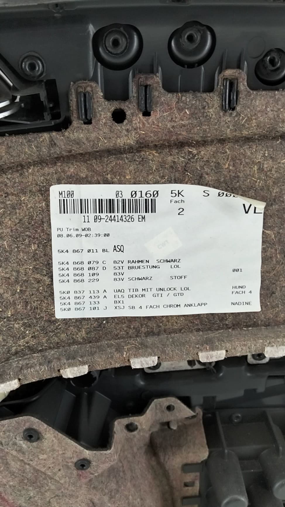 Recambio VOLKSWAGEN GOLF V BERLINA (1K1) ref. 5K4867011BL 2