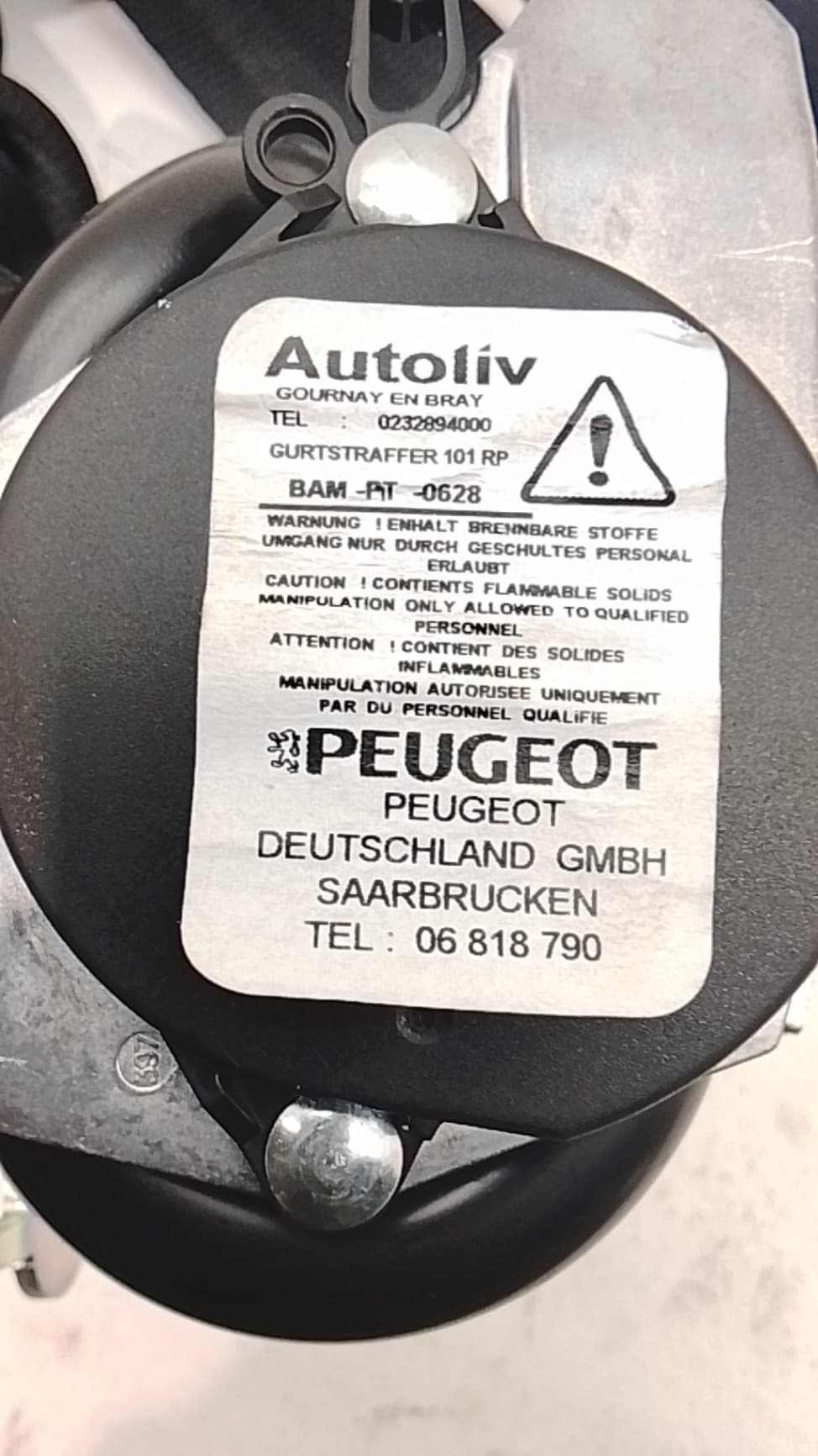Cinturon seguridad delantero derecho CITROEN C-ELYSÉE 3