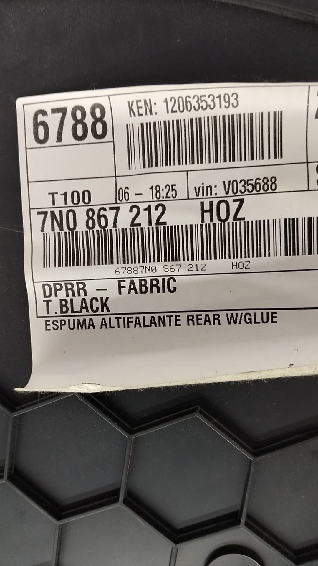 Guarnecido puerta trasera derecha VOLKSWAGEN SHARAN (7N1, 7N2) 2