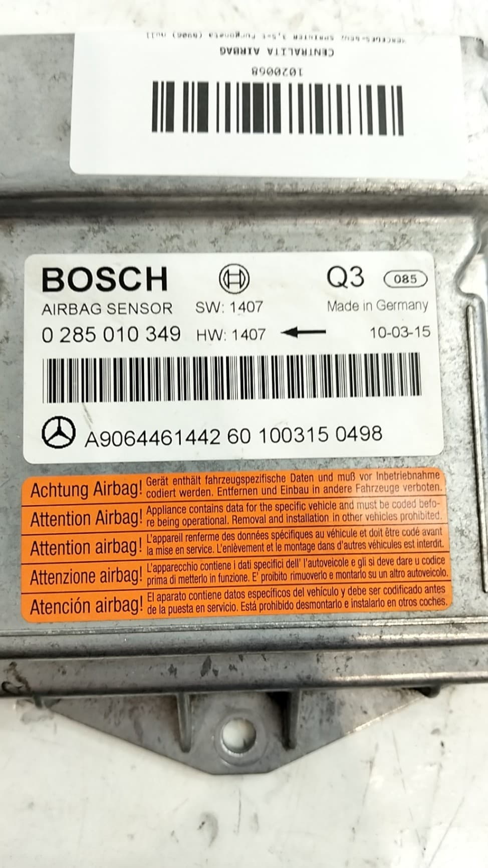 Centralita airbag MERCEDES-BENZ SPRINTER 3,5-T FURGONETA (B906) 4