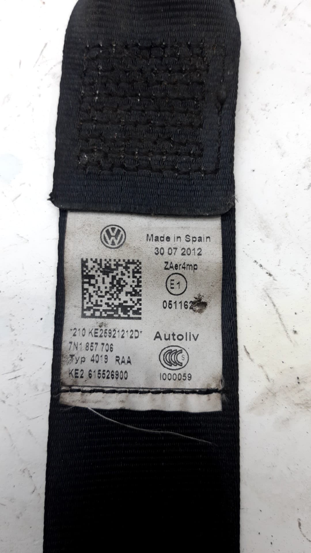 Cinturon seguridad delantero derecho SEAT ALHAMBRA (711) 2