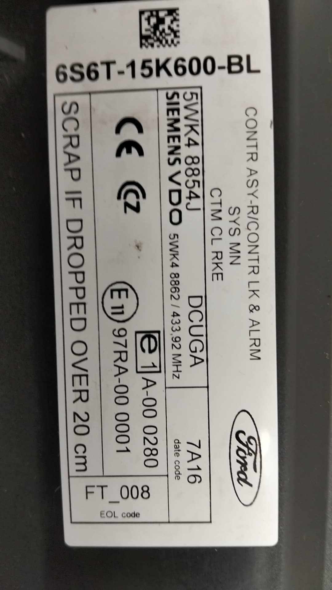 Modulo electronico FORD FIESTA (CBK) 2