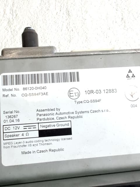 Sistema audio / radio cd CITROEN C1 2