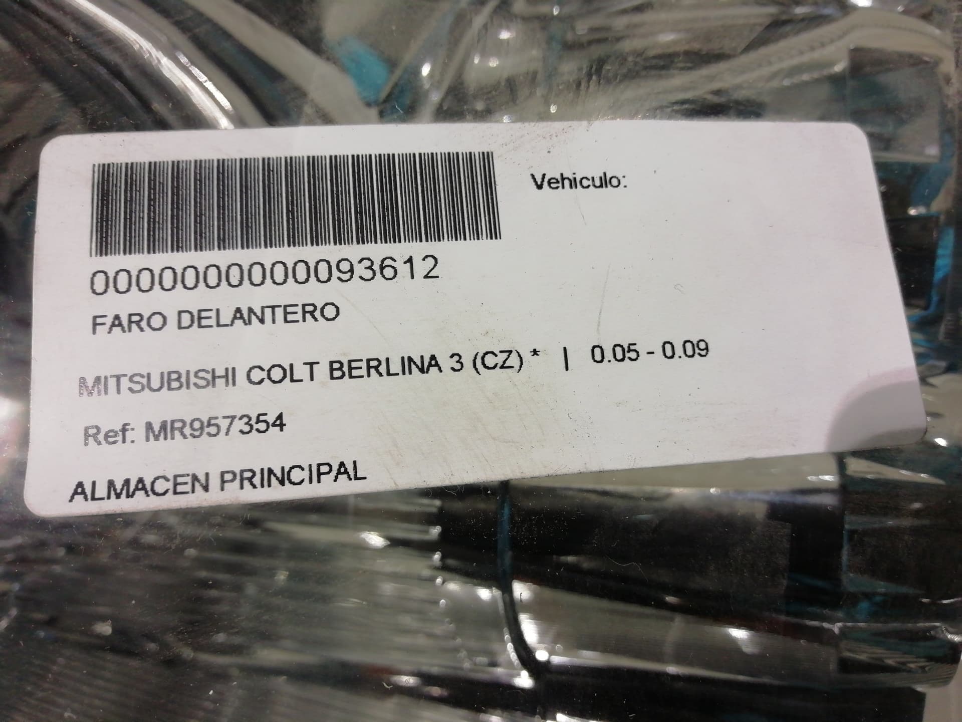 Recambio MITSUBISHI COLT BERLINA 3 (CZ) ref. MR957354 3