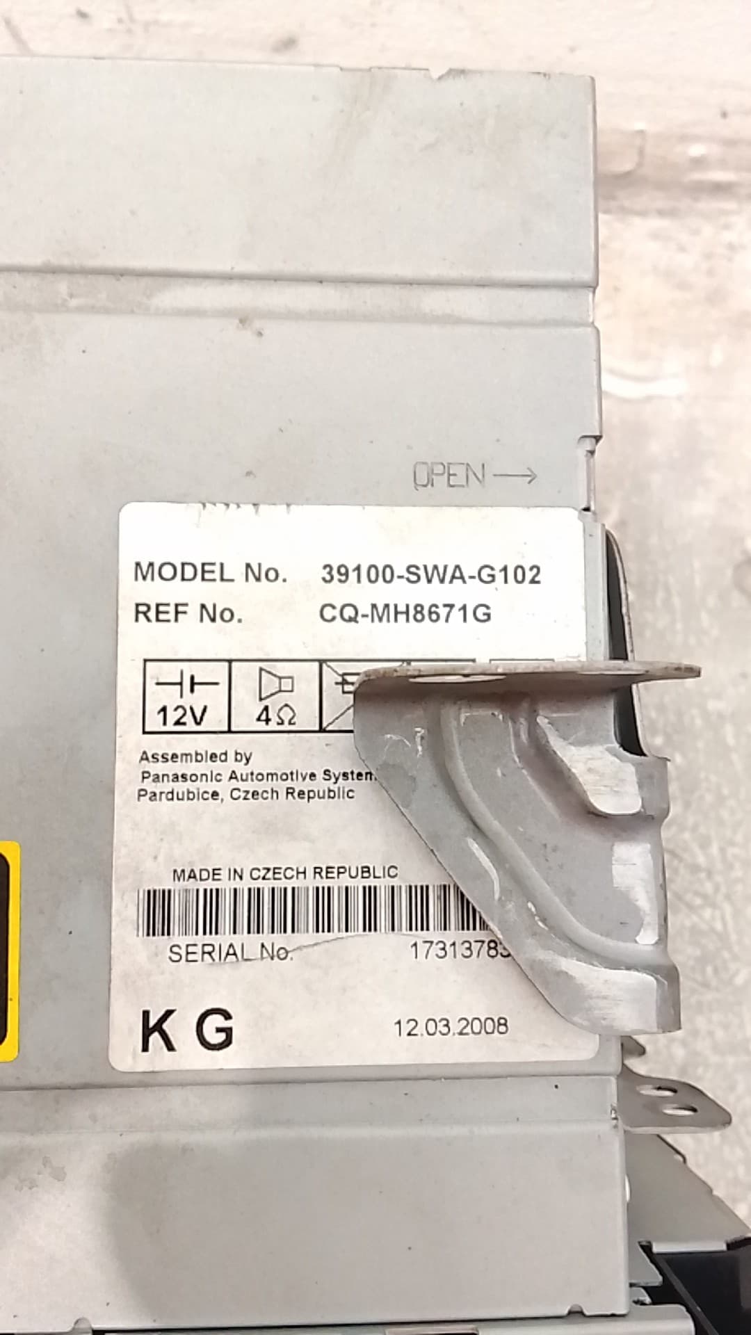 Sistema audio / radio cd HONDA CR-V (RE) 4