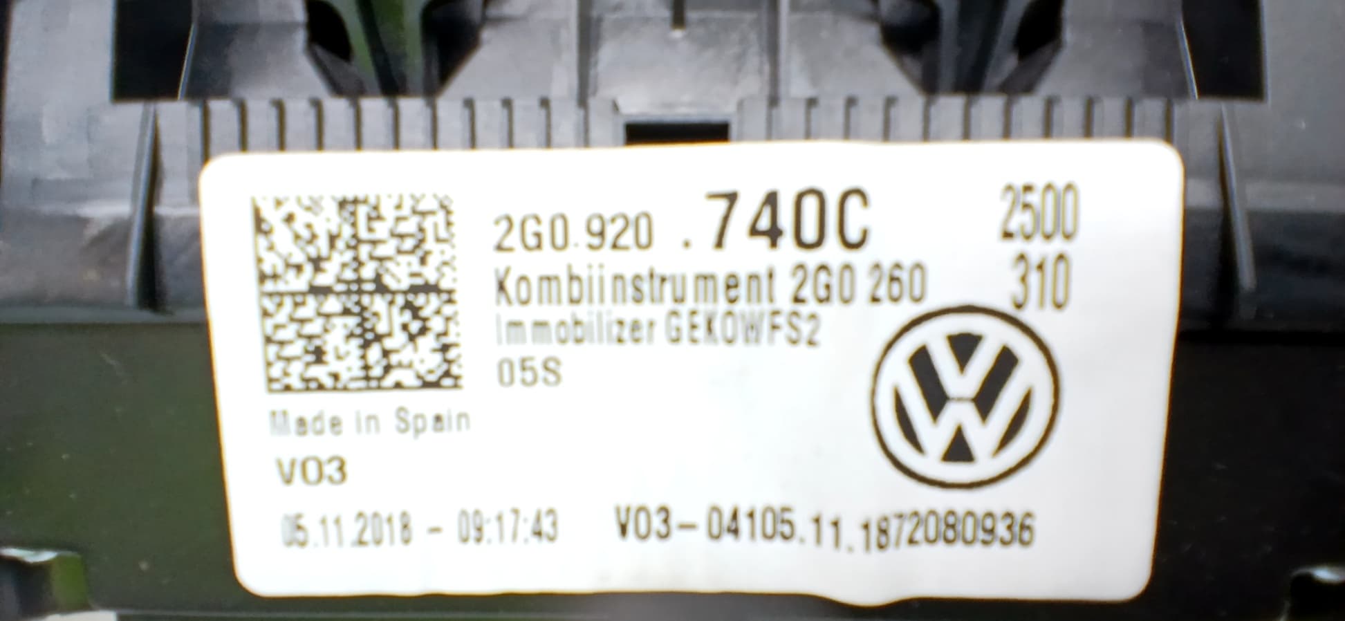 Cuadro instrumentos VOLKSWAGEN POLO 2