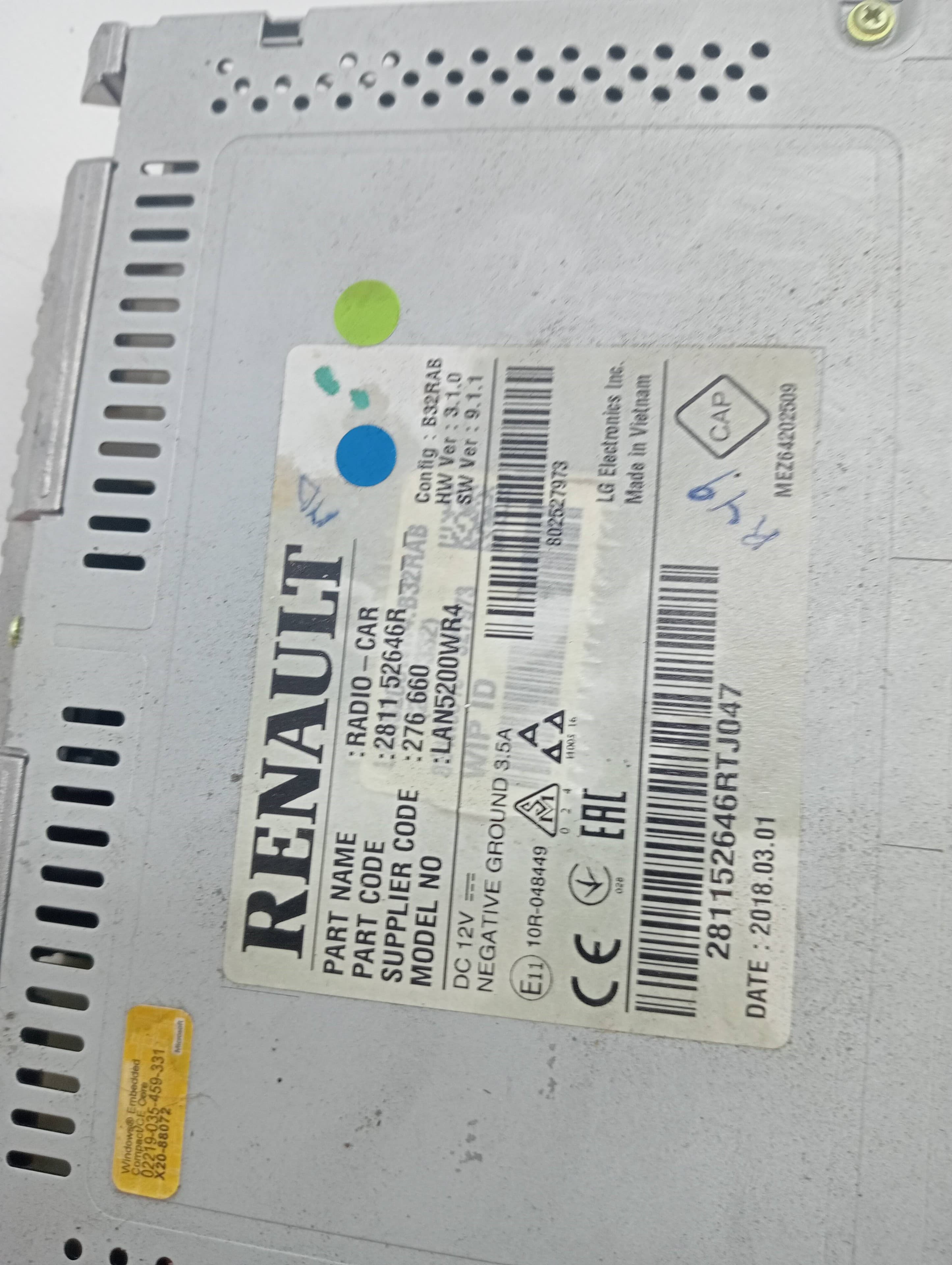 Pantalla multifuncion DACIA LODGY 2