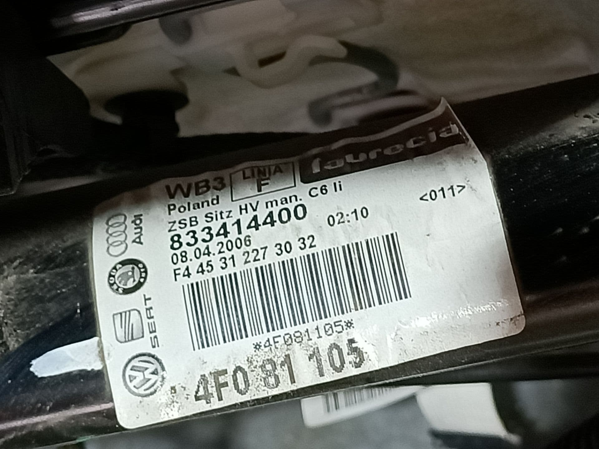 Asiento delantero izquierdo AUDI A6 AVANT (4F5) 2