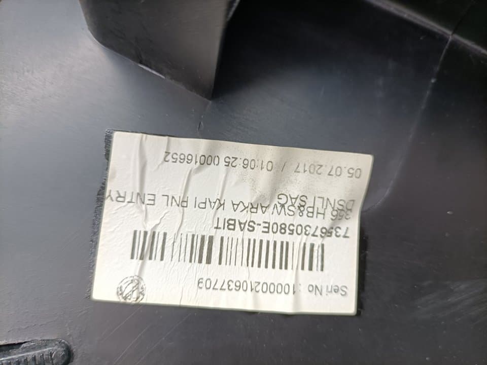 Guarnecido puerta trasera derecha FIAT TIPO II (356) SEDAN 4