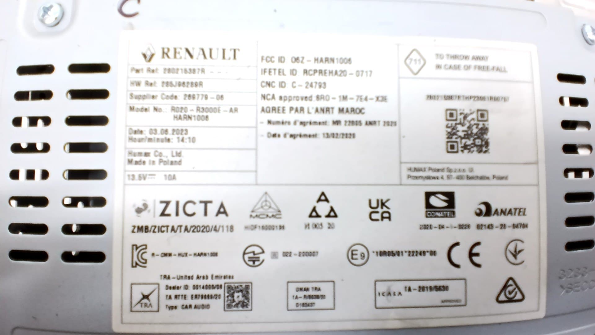 Sistema audio / radio cd RENAULT KANGOO 2