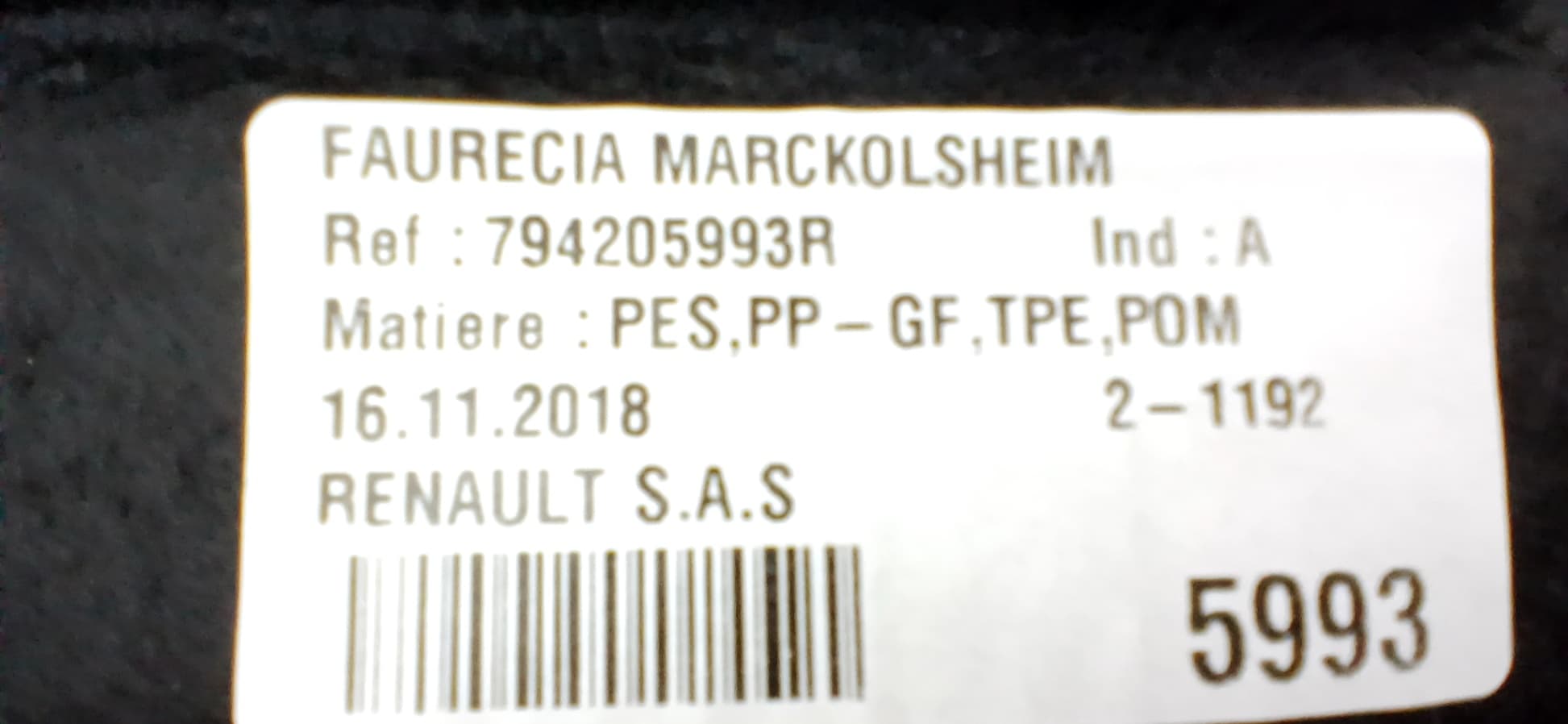 Bandeja trasera RENAULT SCENIC IV 2