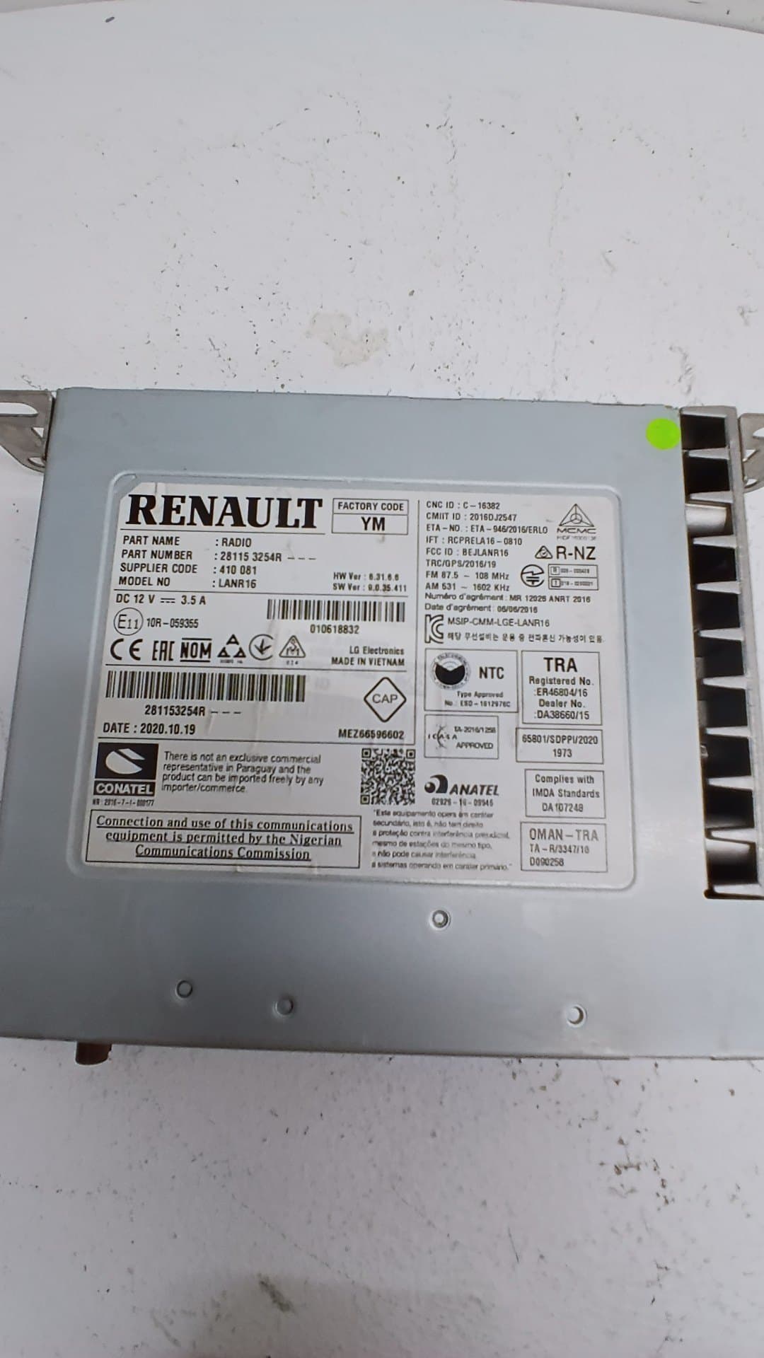 Sistema audio / radio cd RENAULT KADJAR 2