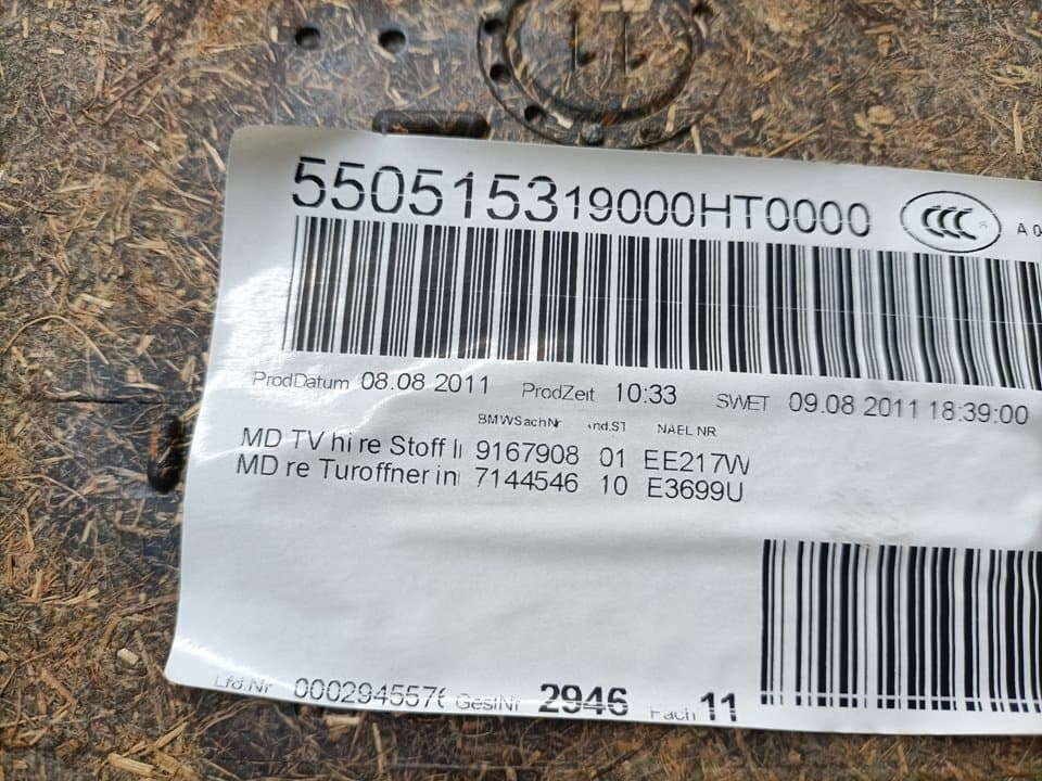 Guarnecido puerta trasera derecha BMW SERIE 3 BERLINA (E90) 2