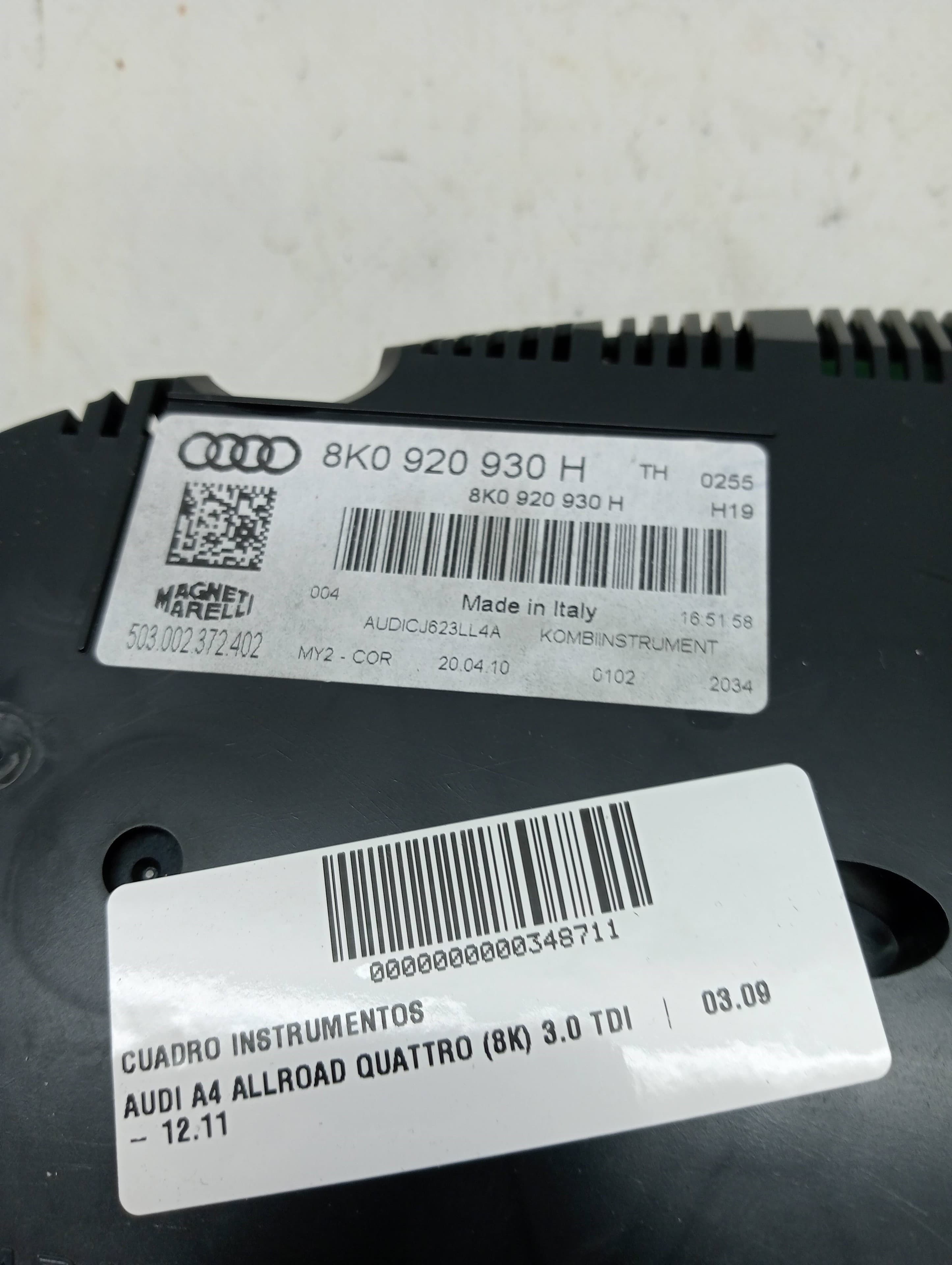Cuadro instrumentos AUDI A4 ALLROAD QUATTRO (8K) 2