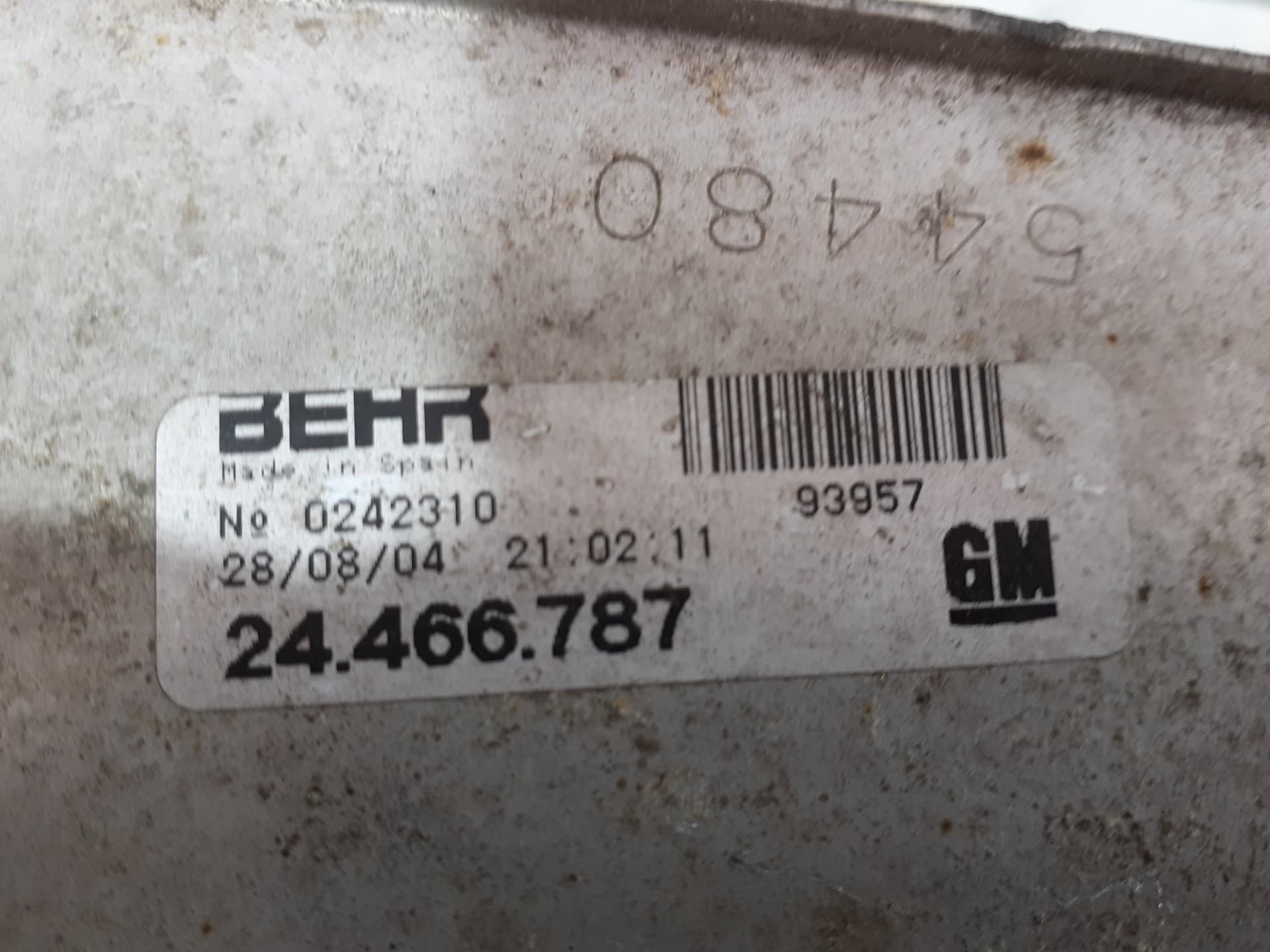 Intercooler OPEL CORSA C 3