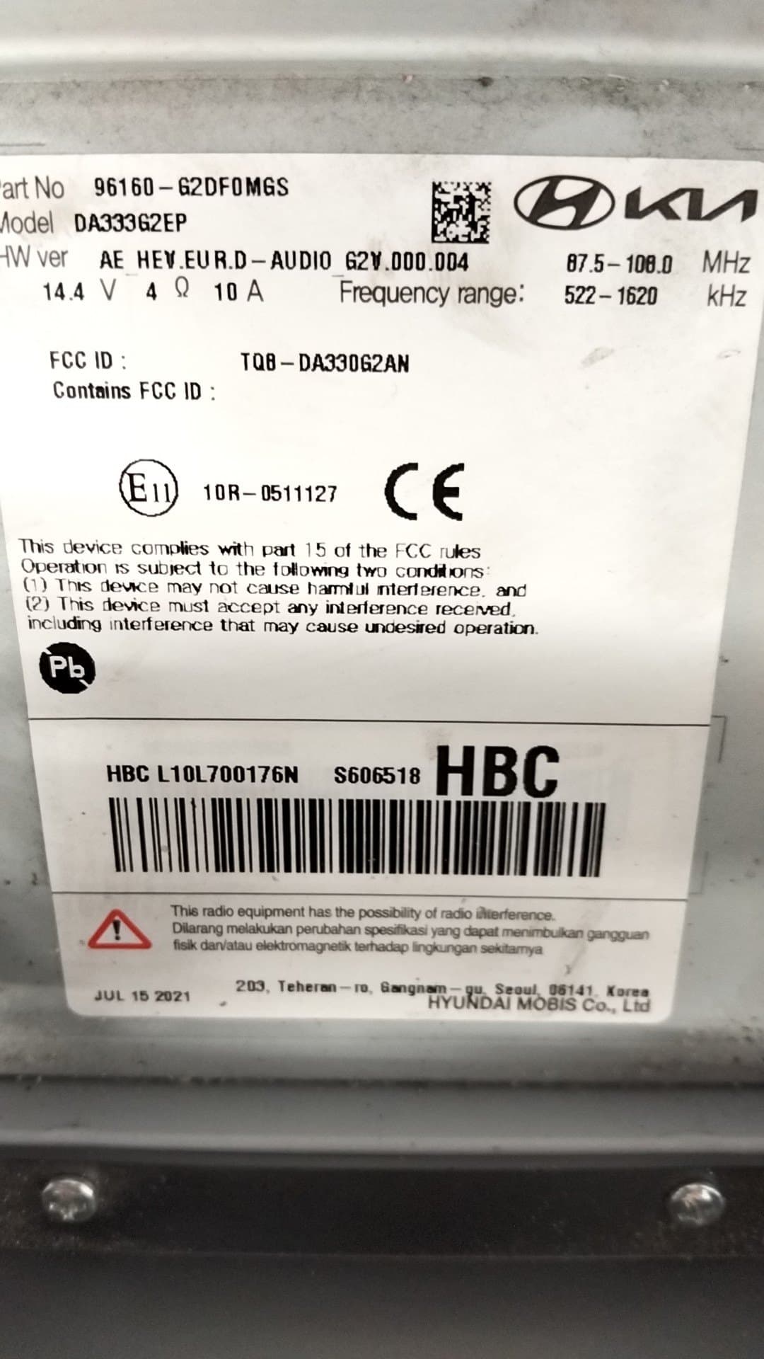 Pantalla multifuncion HYUNDAI IONIQ 3
