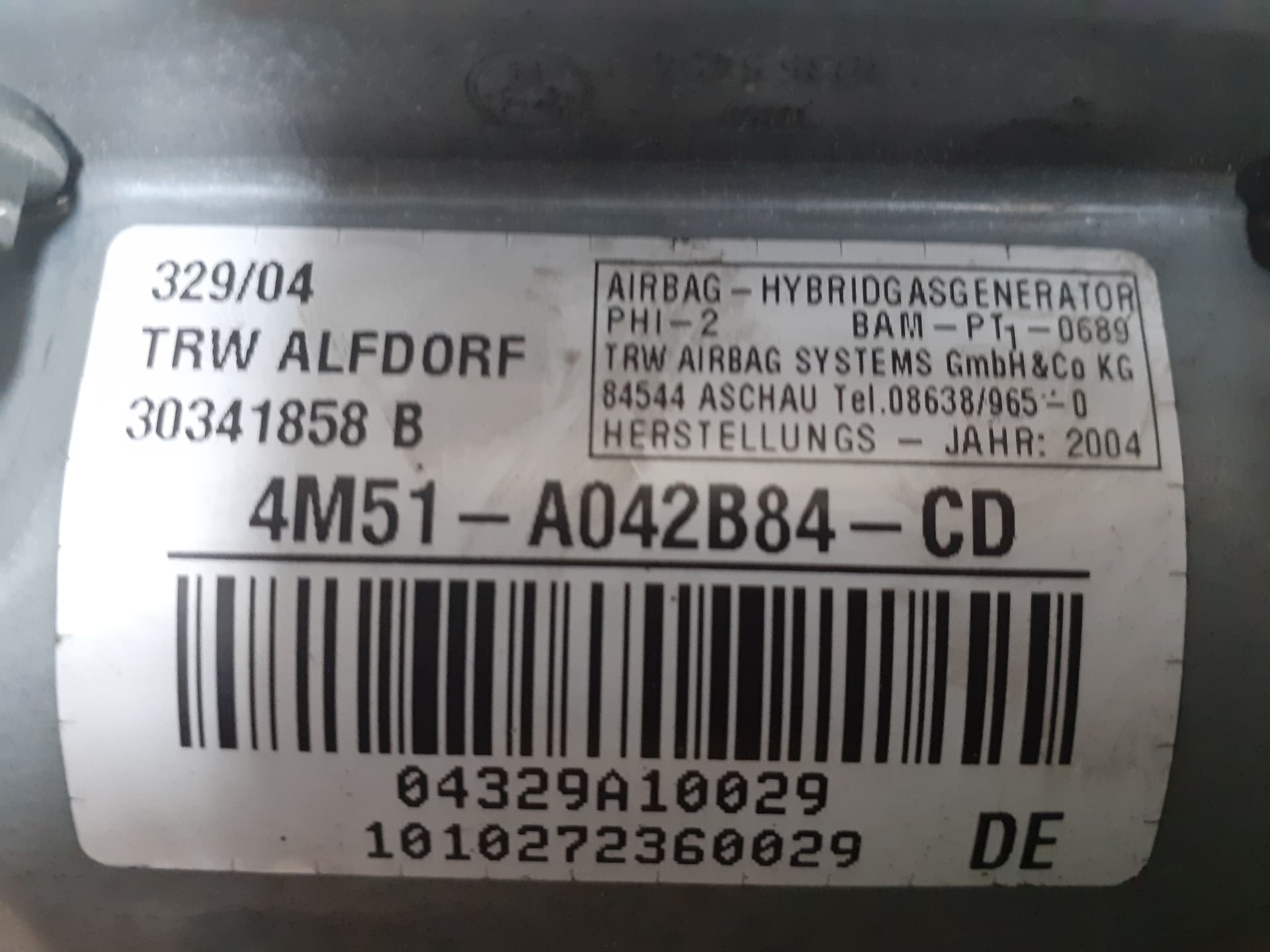 Airbag delantero derecho FORD FOCUS BERLINA (CAK) 3