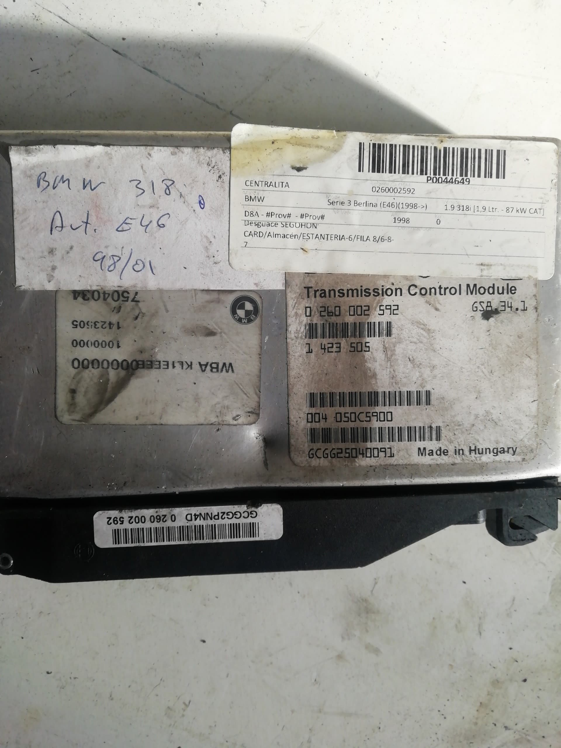 Centralita motor uce BMW SERIE 3 BERLINA (E30)