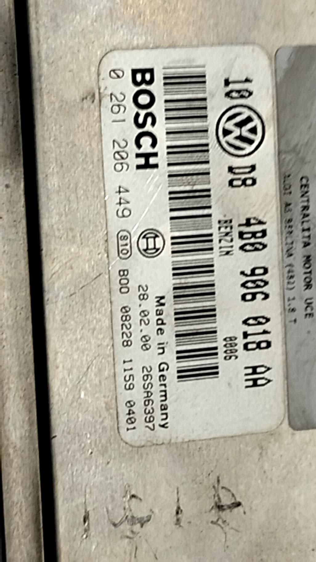 Centralita motor uce AUDI A6 BERLINA (4B2) 3
