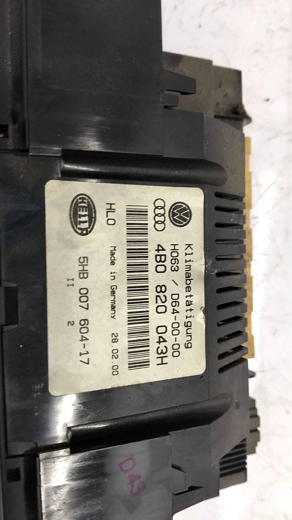 Mando climatizador AUDI A6 BERLINA (4B2) 5