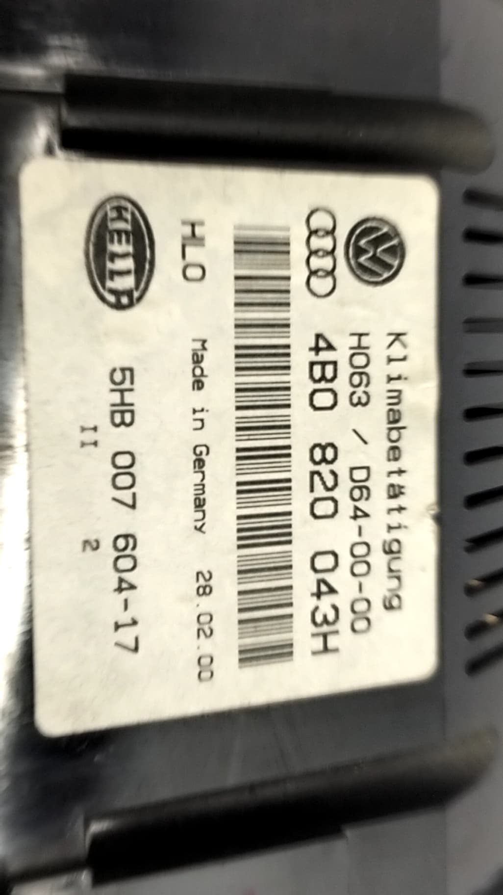 Mando climatizador AUDI A6 BERLINA (4B2) 3