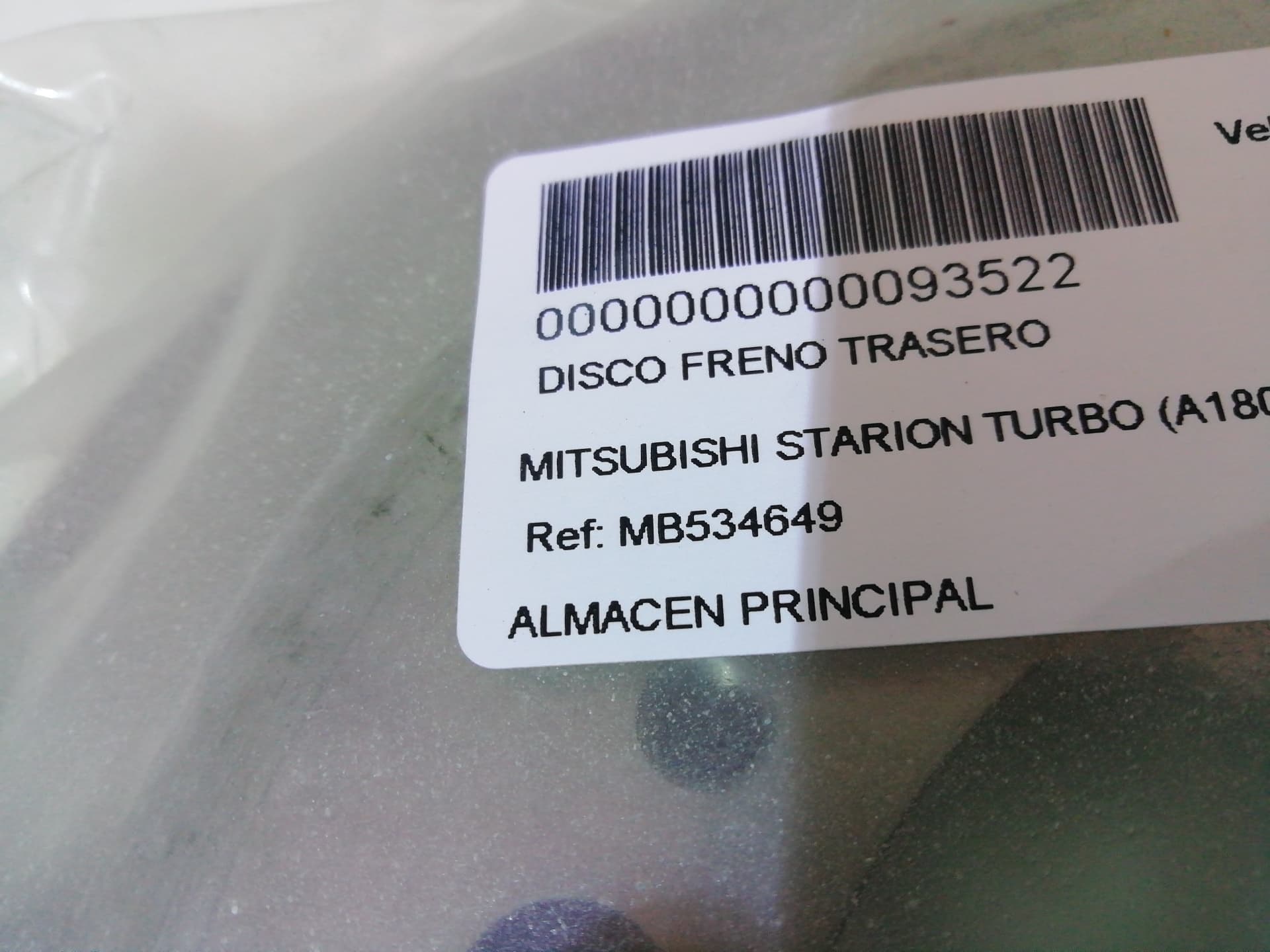 Disco freno trasero MITSUBISHI CARISMA BERLINA 4 (DA0) 3