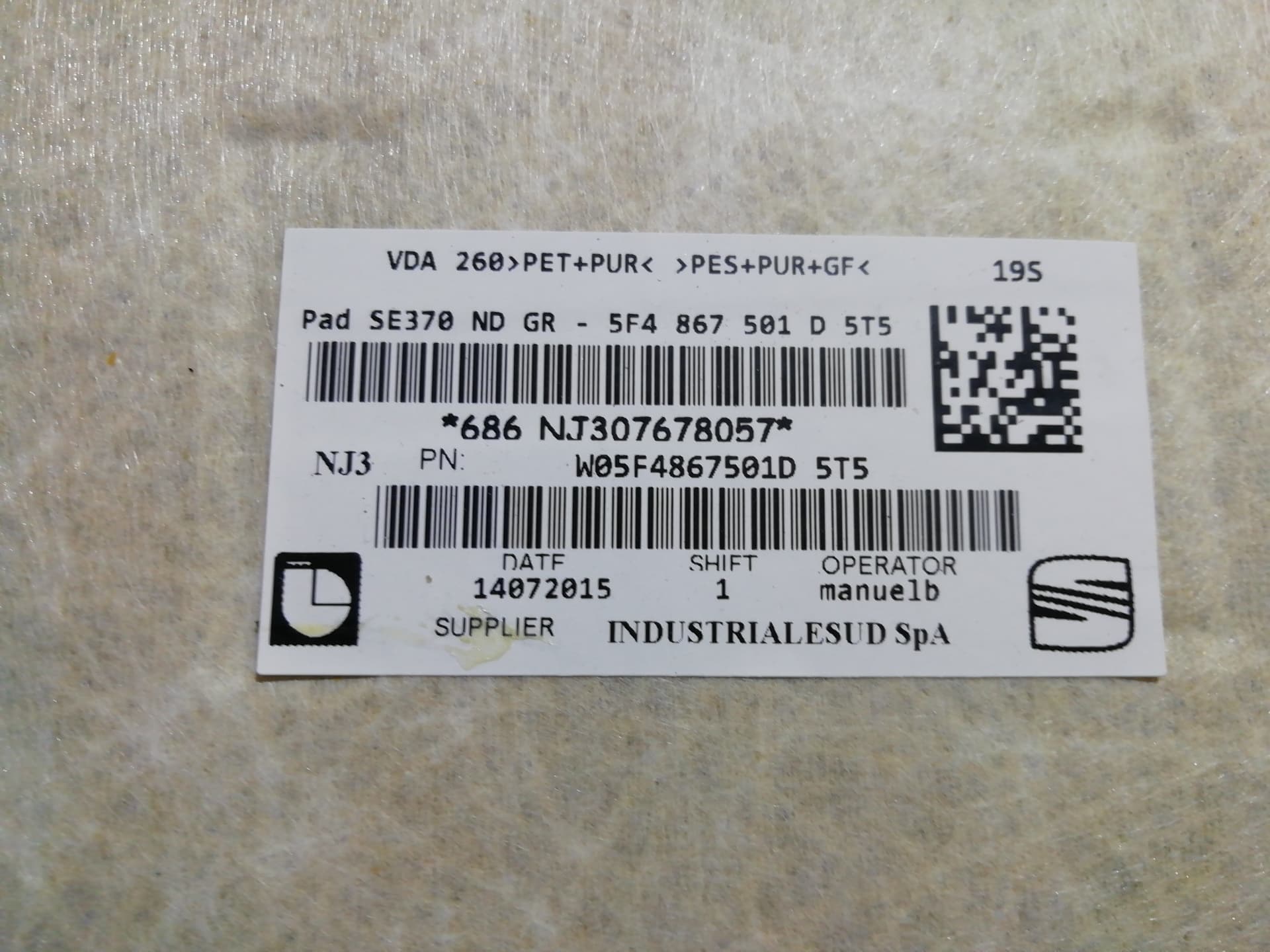 Techo interior SEAT LEON (5F1) 5