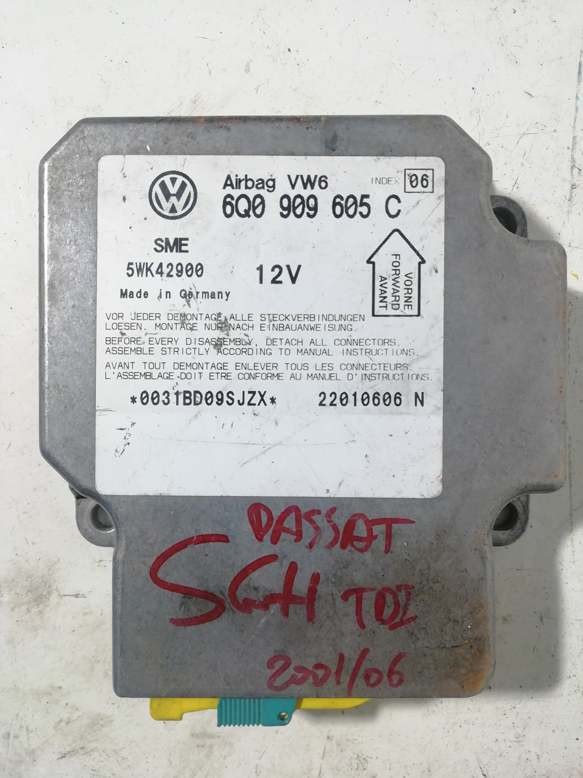 Centralita airbag VOLKSWAGEN PASSAT BERLINA (312)