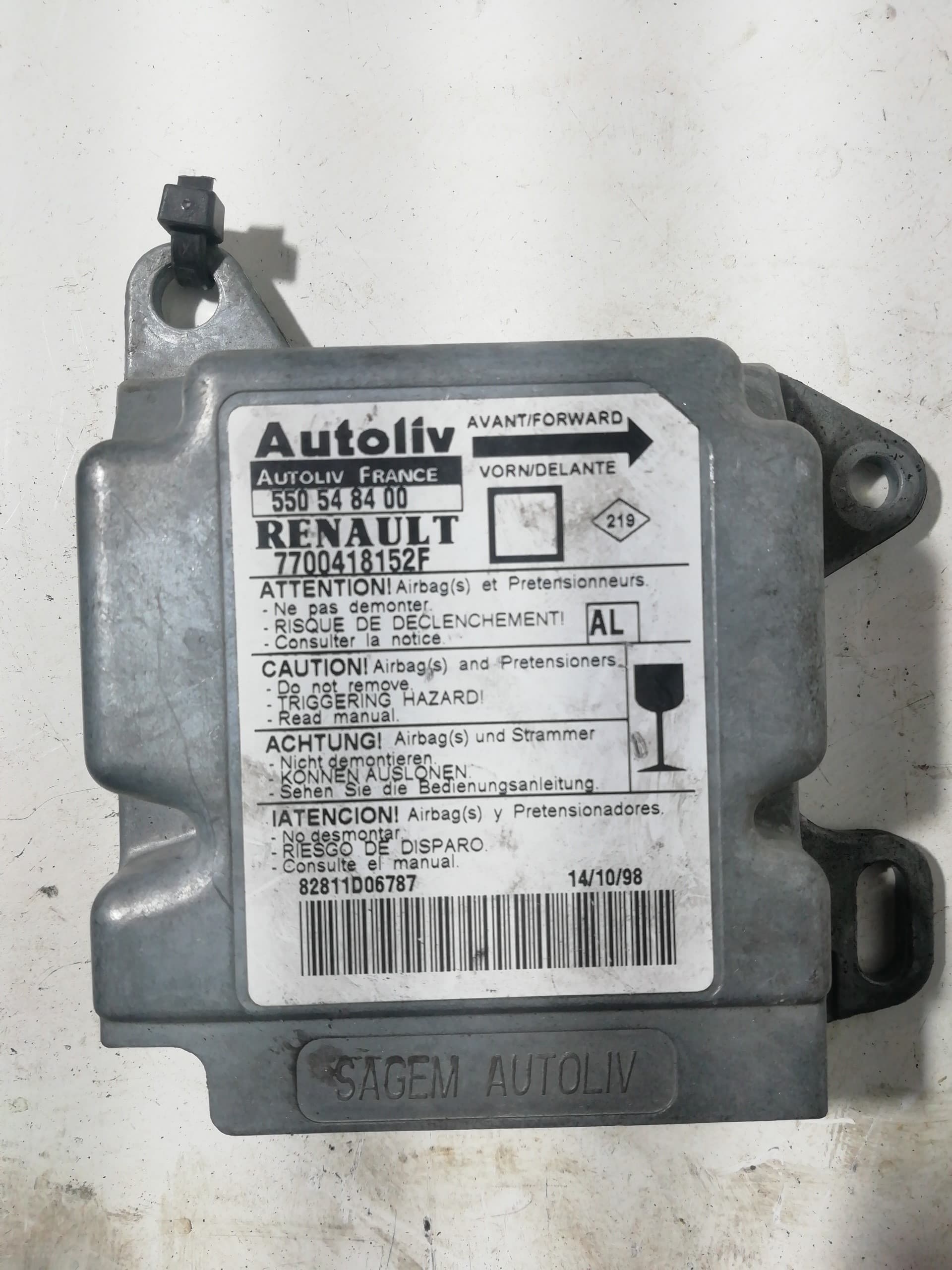 Centralita airbag RENAULT MEGANE I CLASSIC (LA0)