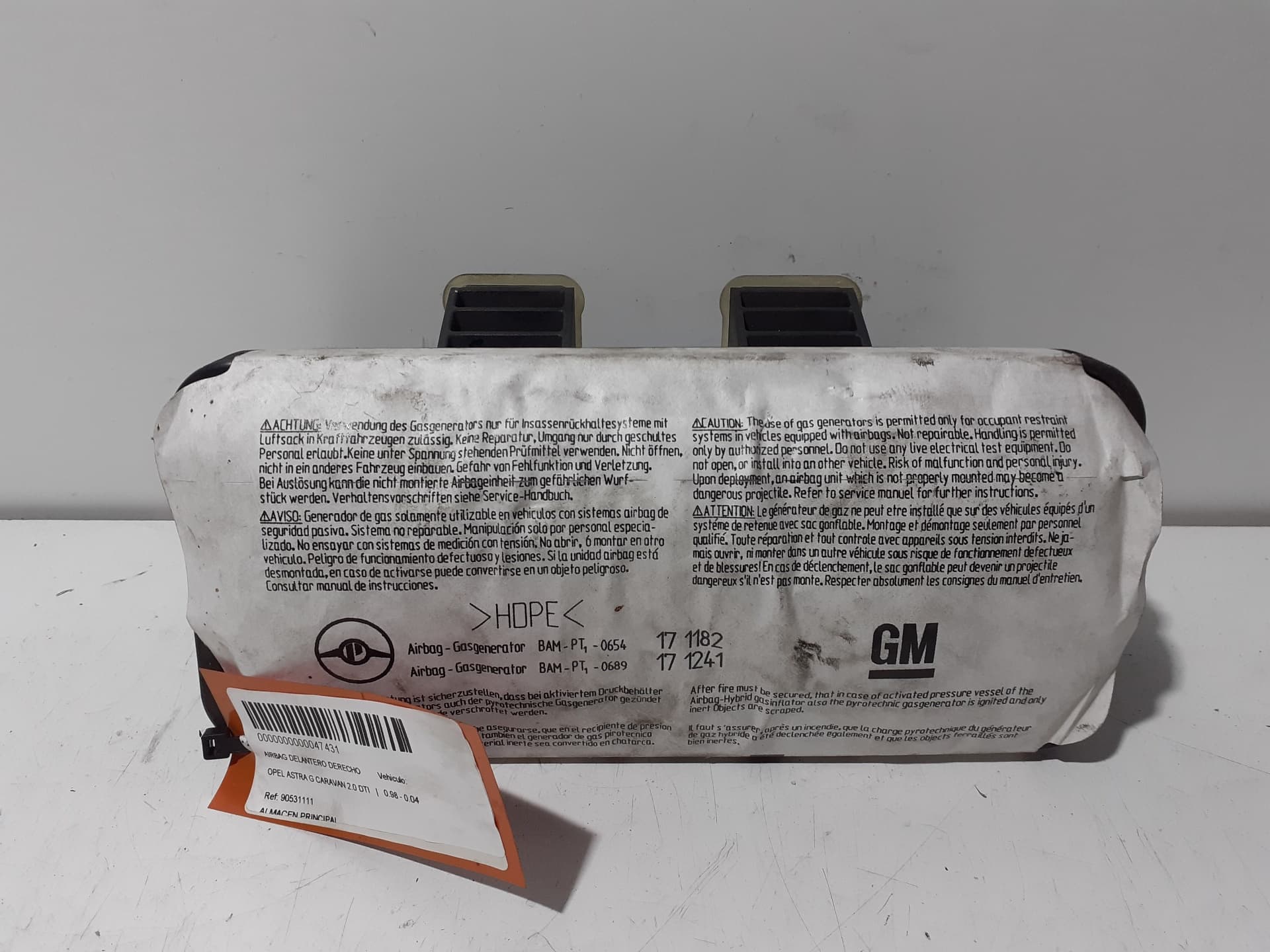 Airbag delantero derecho OPEL ASTRA G BERLINA