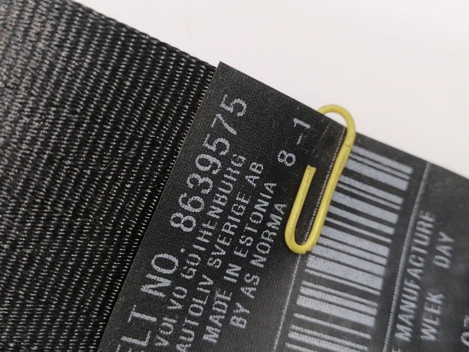 Cinturon seguridad trasero derecho VOLVO S60 BERLINA 2
