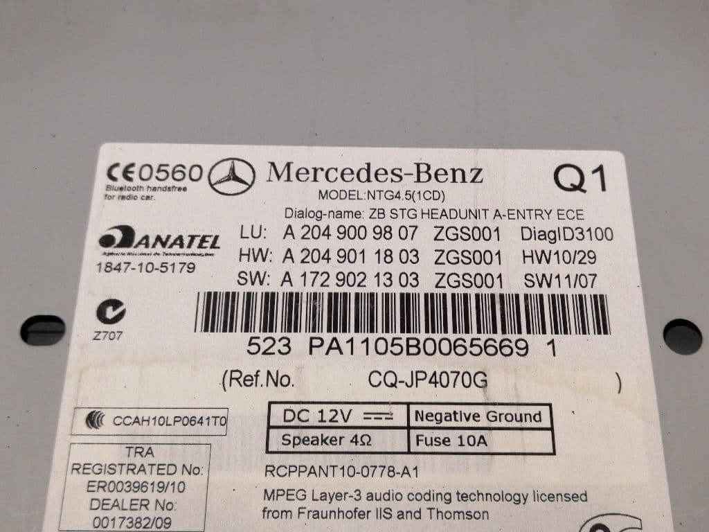 Sistema audio / radio cd MERCEDES-BENZ CLASE C (W203) BERLINA 3