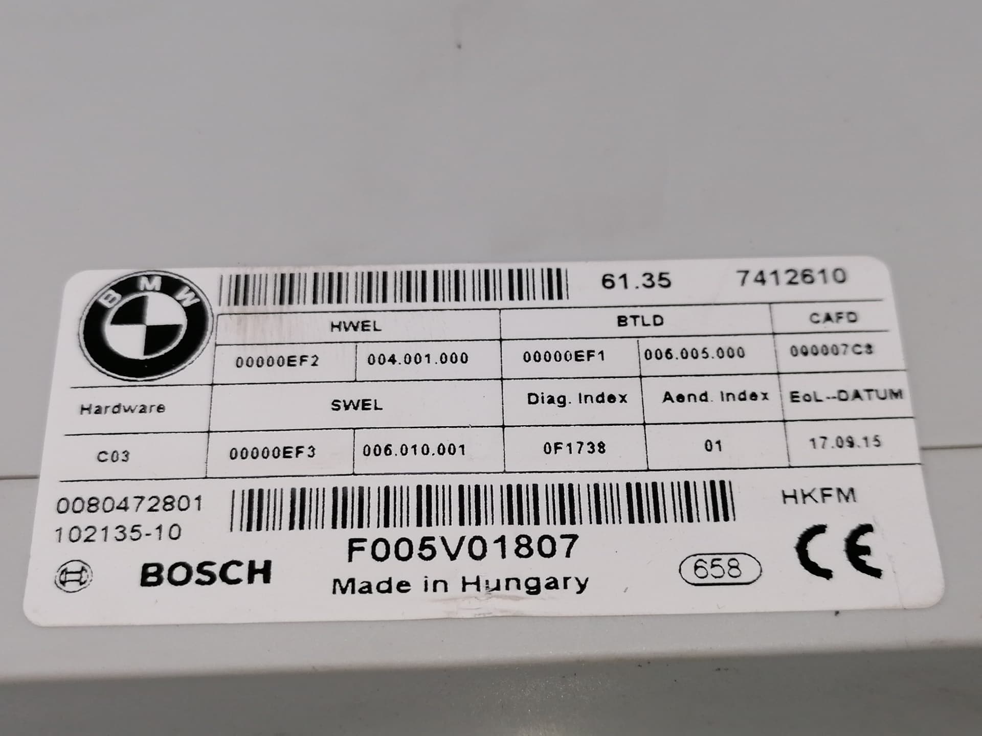 Modulo electronico BMW SERIE 4 GRAN COUPE (F36) 3