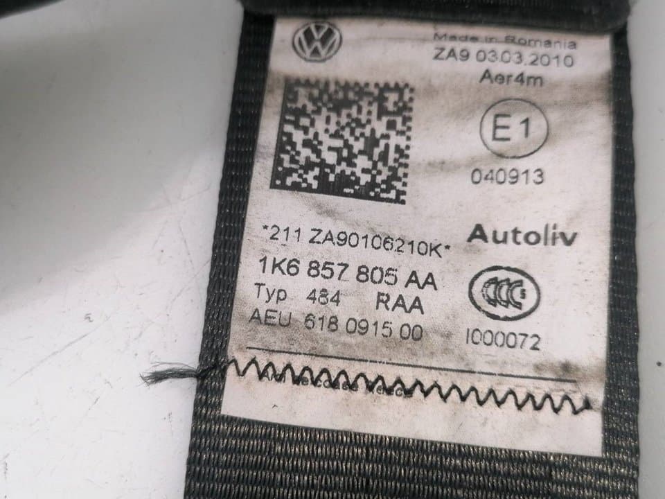 Cinturon seguridad trasero izquierdo VOLKSWAGEN GOLF VI VARIANT (AJ5) 3