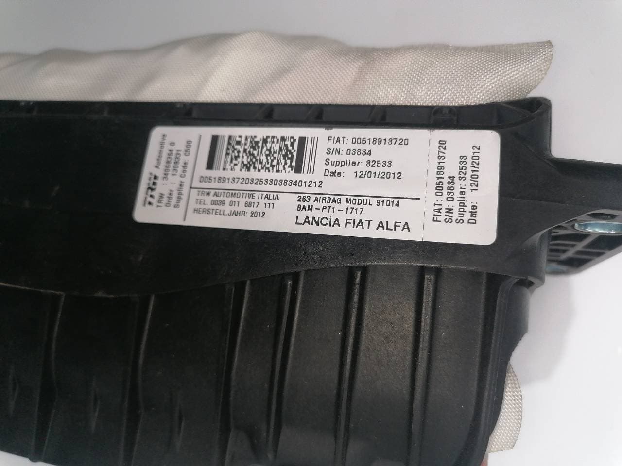 Airbag delantero derecho OPEL COMBO CARGO (E) 3